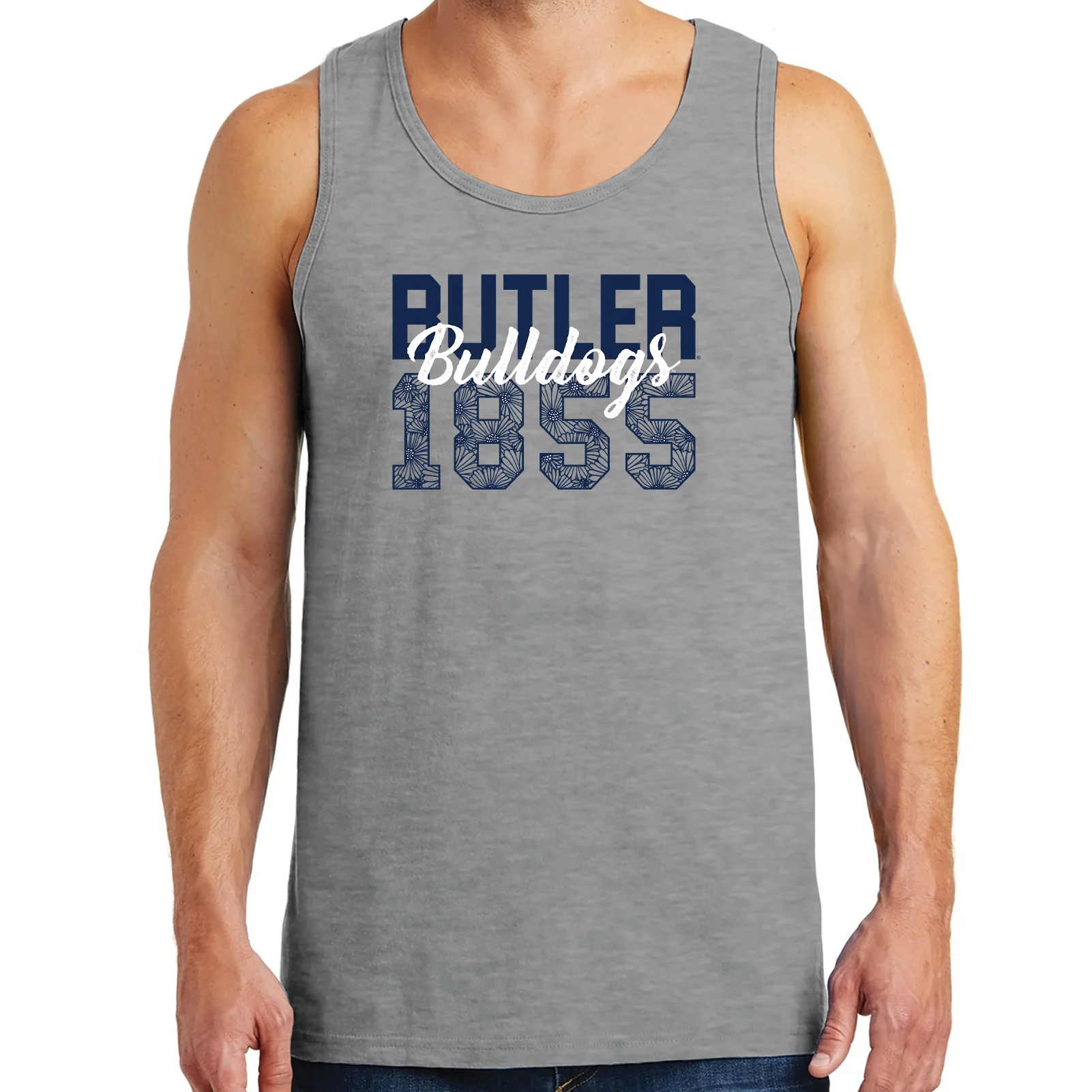 Flower Power Butler Bulldogs Tank Top - Sport Grey - Image 3
