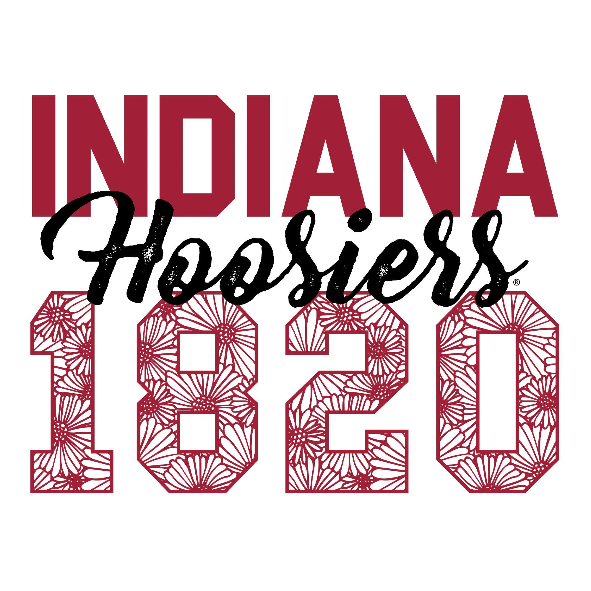 Flower Power Indiana Hoosiers Heavy Cotton Tank Top - White - Image 2