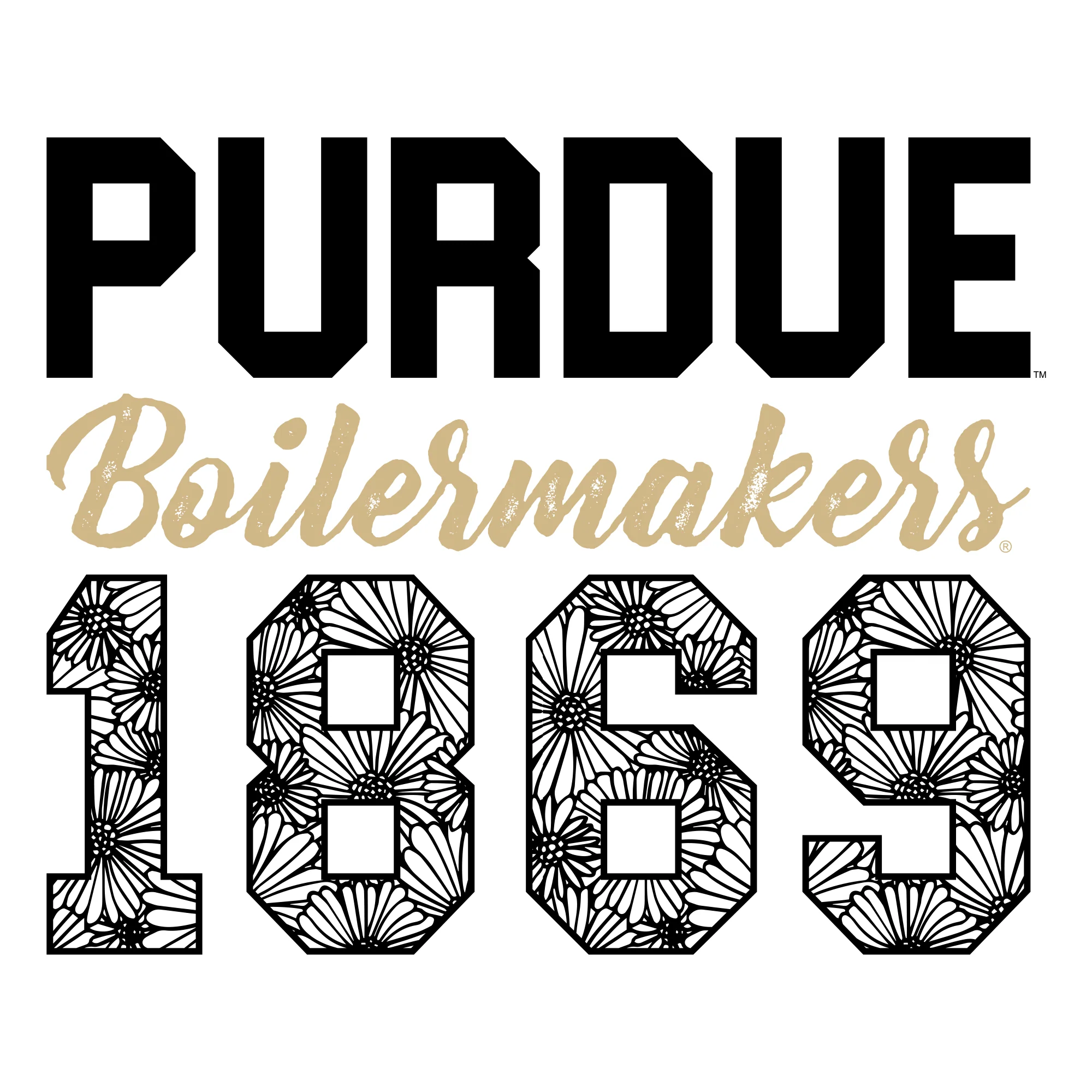 Flower Power Purdue Boilermakers Heavy Cotton Tank Top - White - Image 2