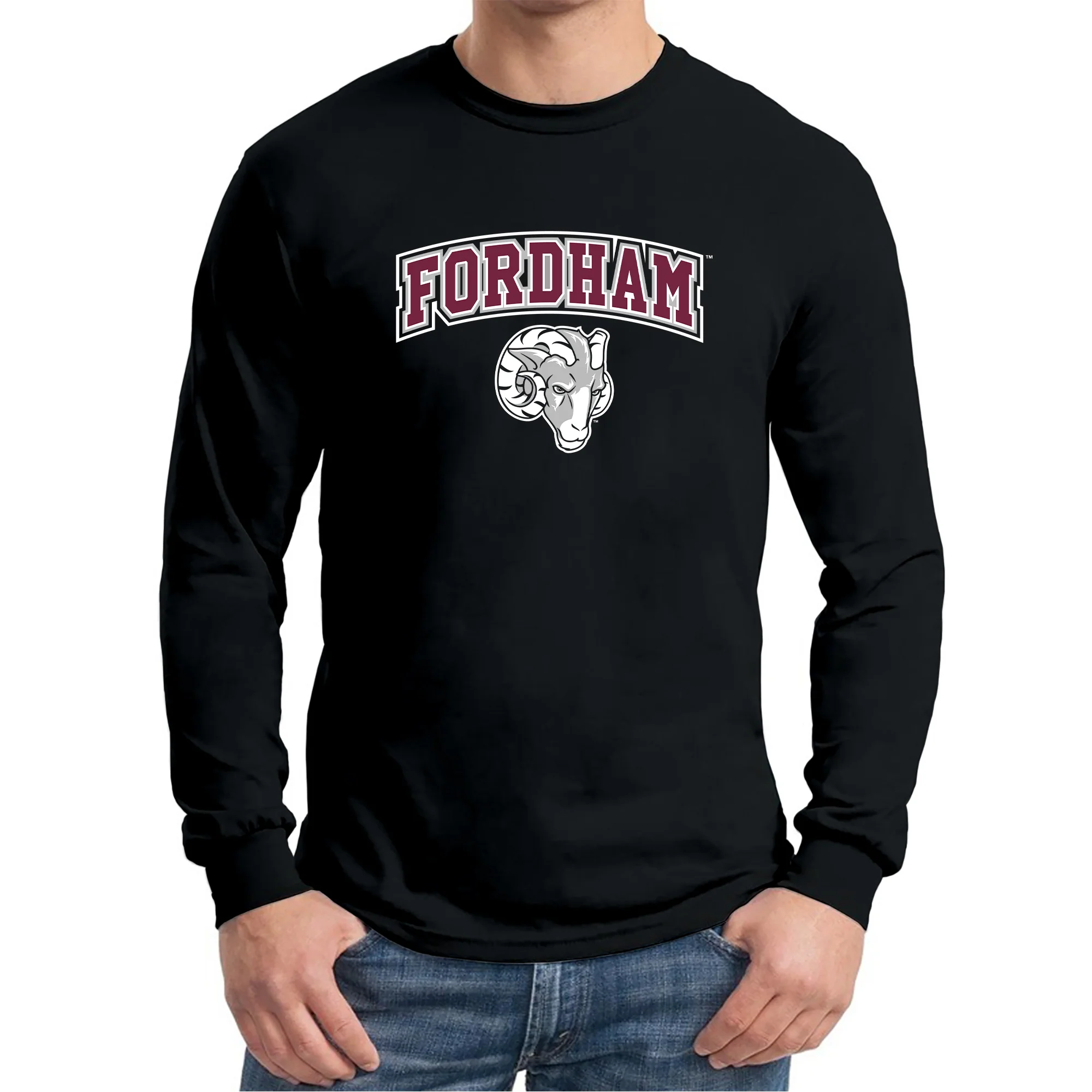 Fordham University Rams Arch Logo Long Sleeve T-Shirt - Image 4