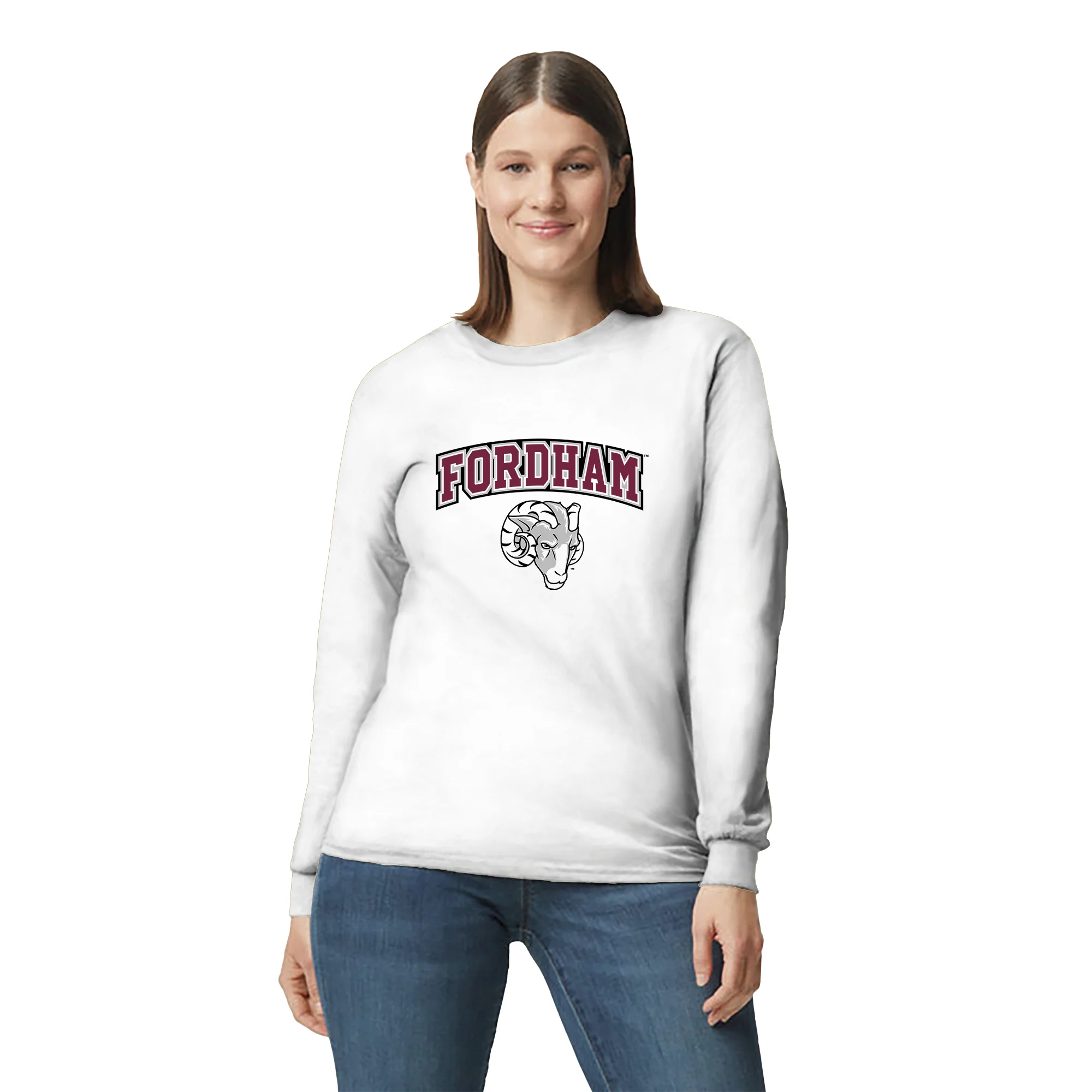 Fordham University Rams Arch Logo Long Sleeve T-Shirt - Image 6