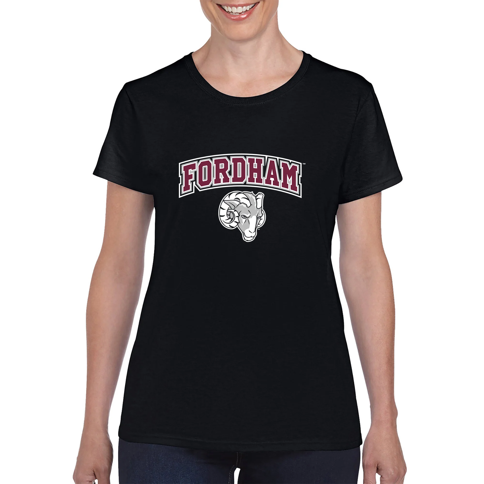 Fordham University Rams Arch Logo Women's T-Shirt - Image 4