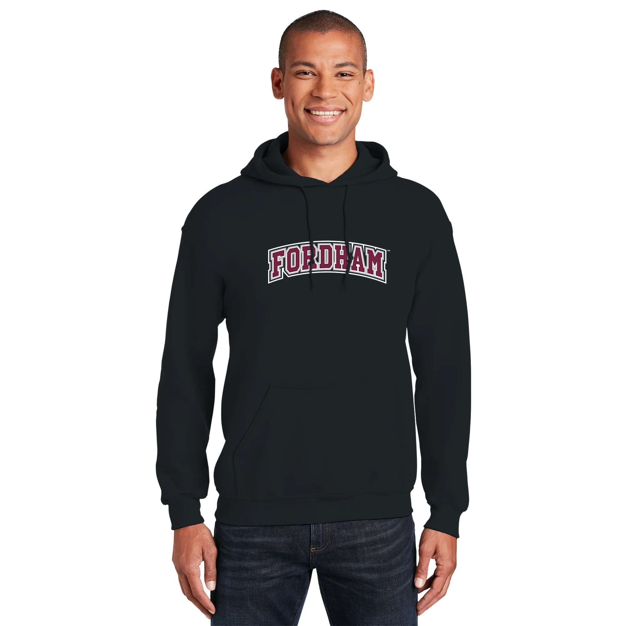 Fordham University Rams Basic Block Hoodie - Black - Image 3