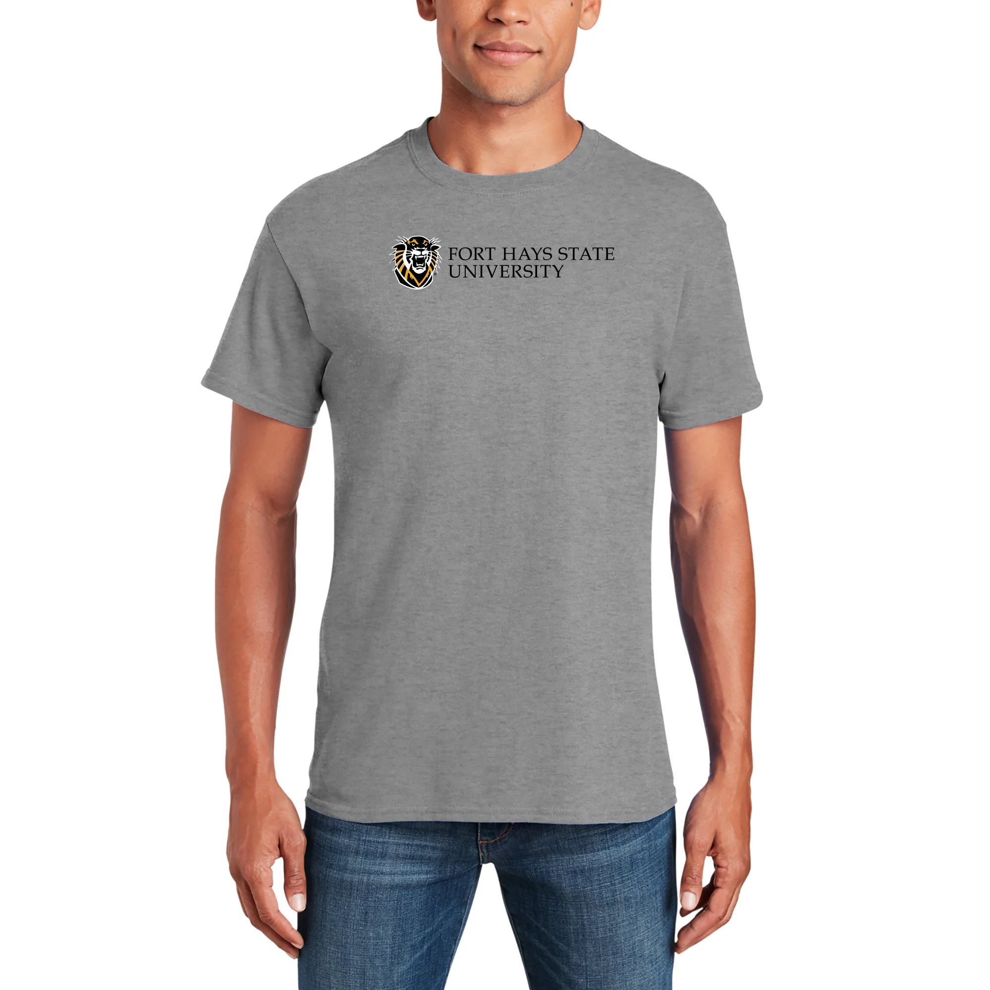 Fort Hays State Institutional Logo T-Shirt - Sport Grey - Image 3