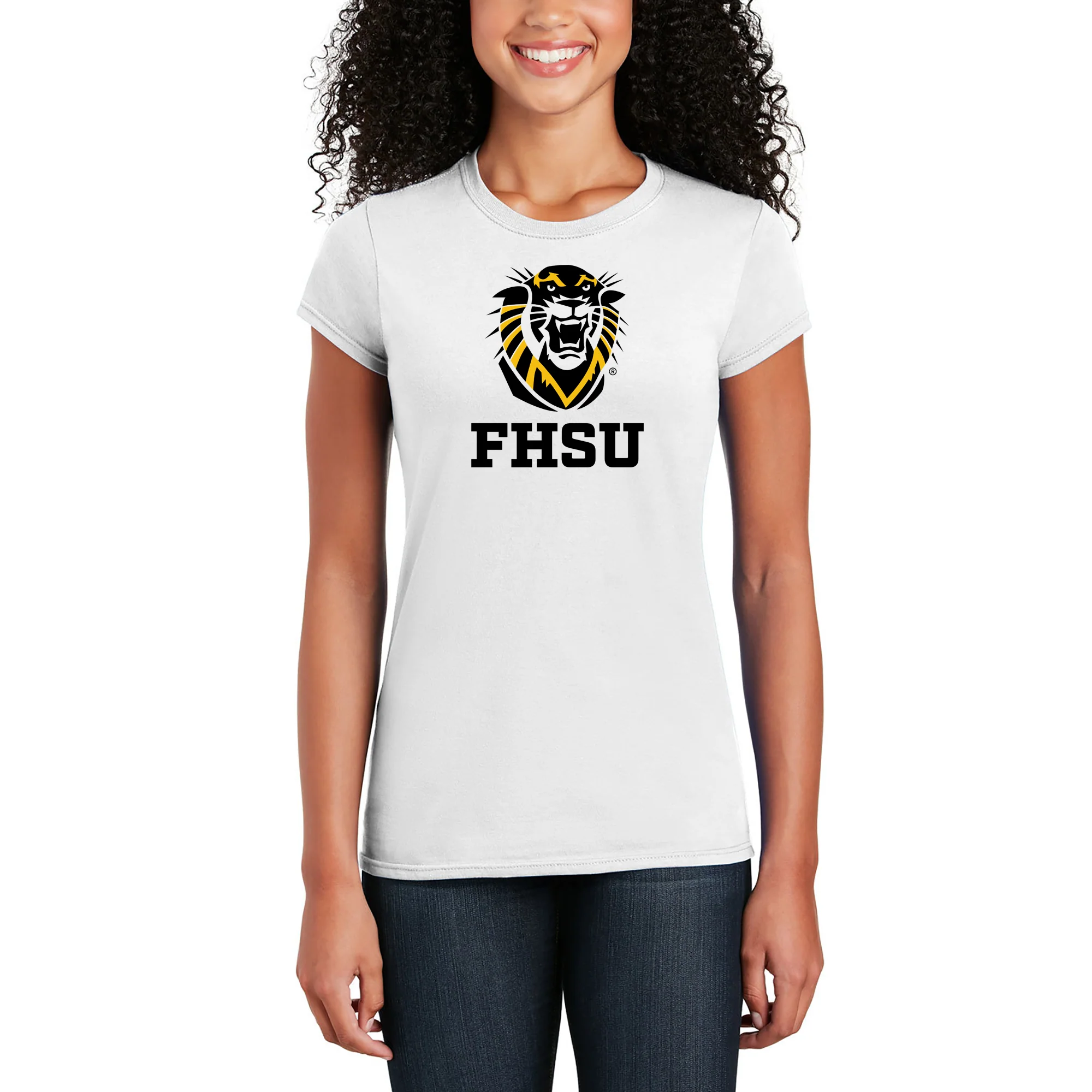 Fort Hays State Primary Logo Women's T-Shirt - White - Image 3
