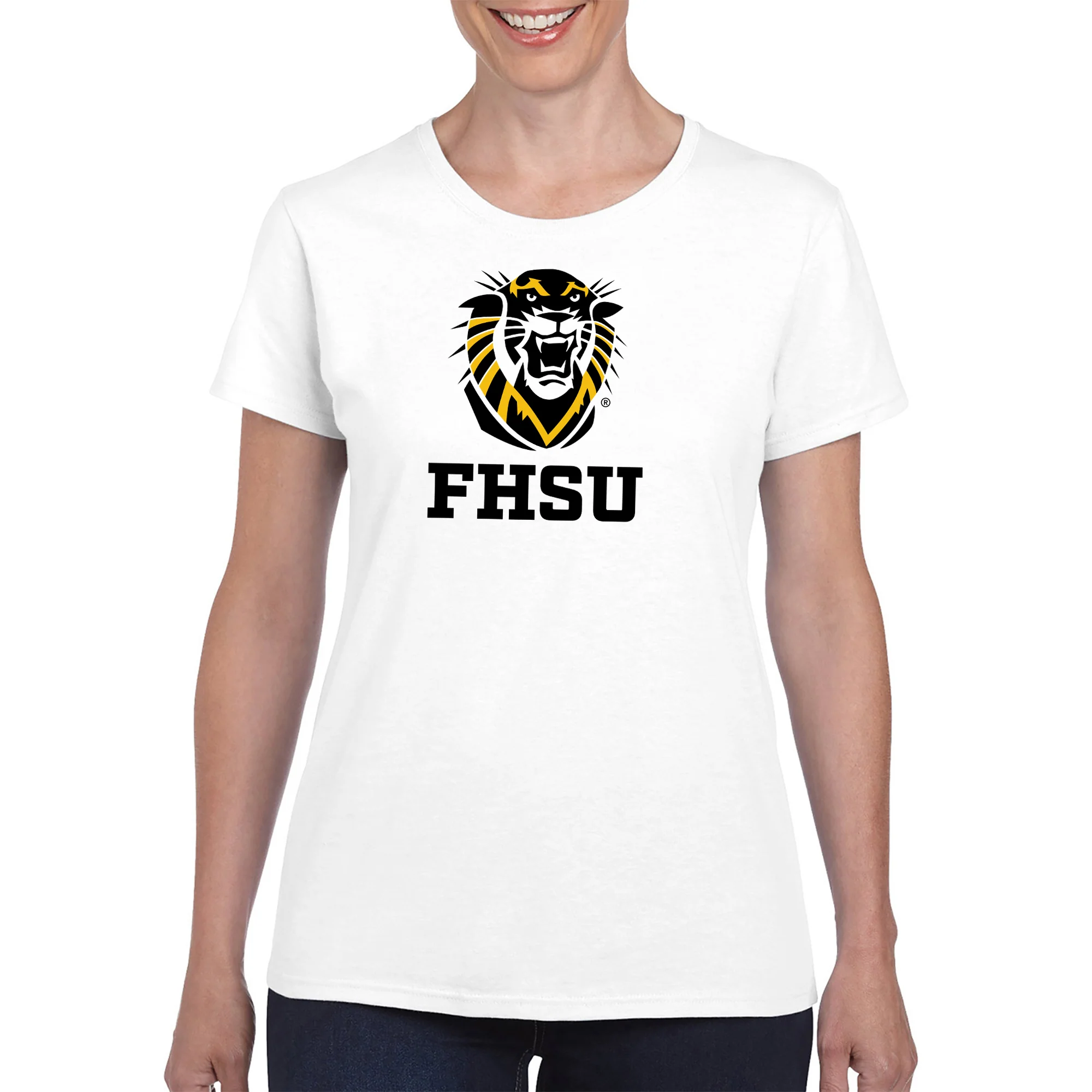 Fort Hays State Primary Logo Women's T-Shirt - White - Image 4