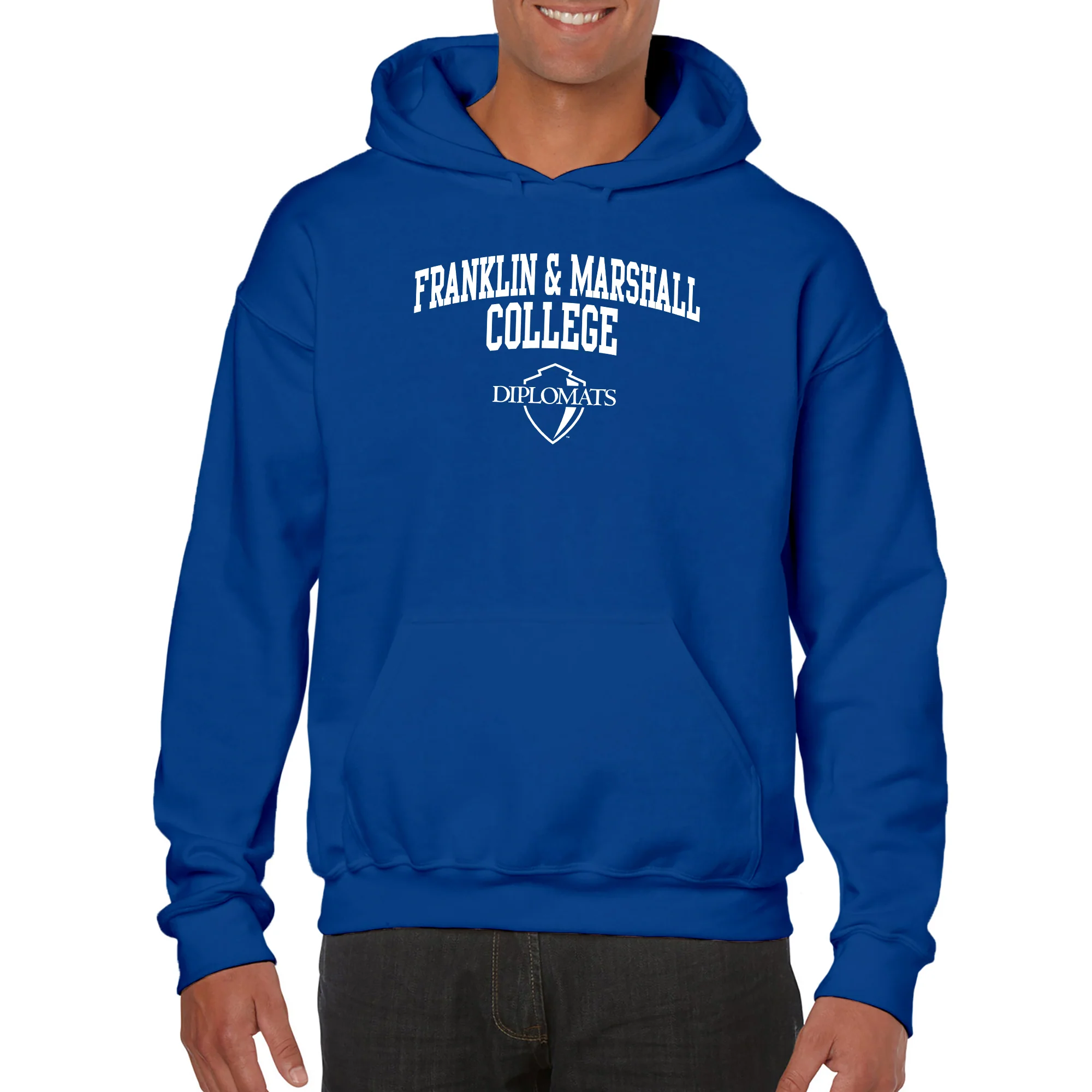 Franklin & Marshall College Diplomats Arch Logo Hoodie - Royal - Image 3