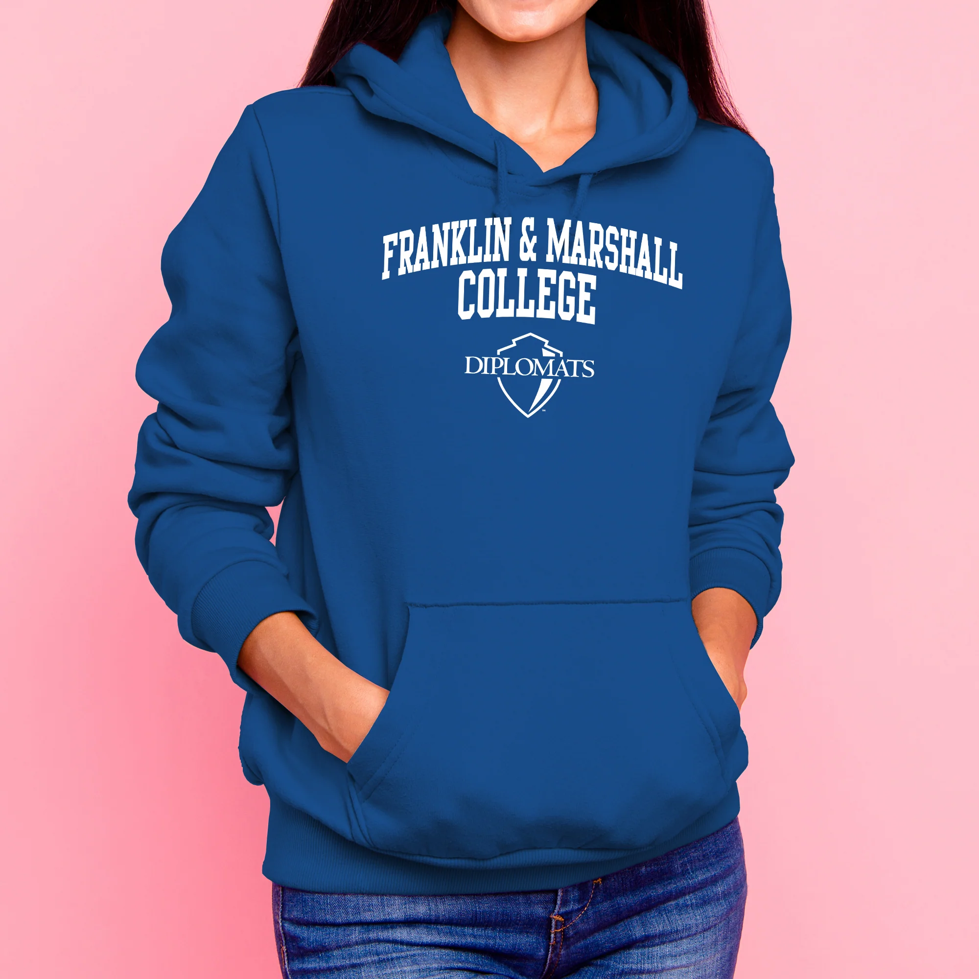 Franklin & Marshall College Diplomats Arch Logo Hoodie - Royal - Image 4