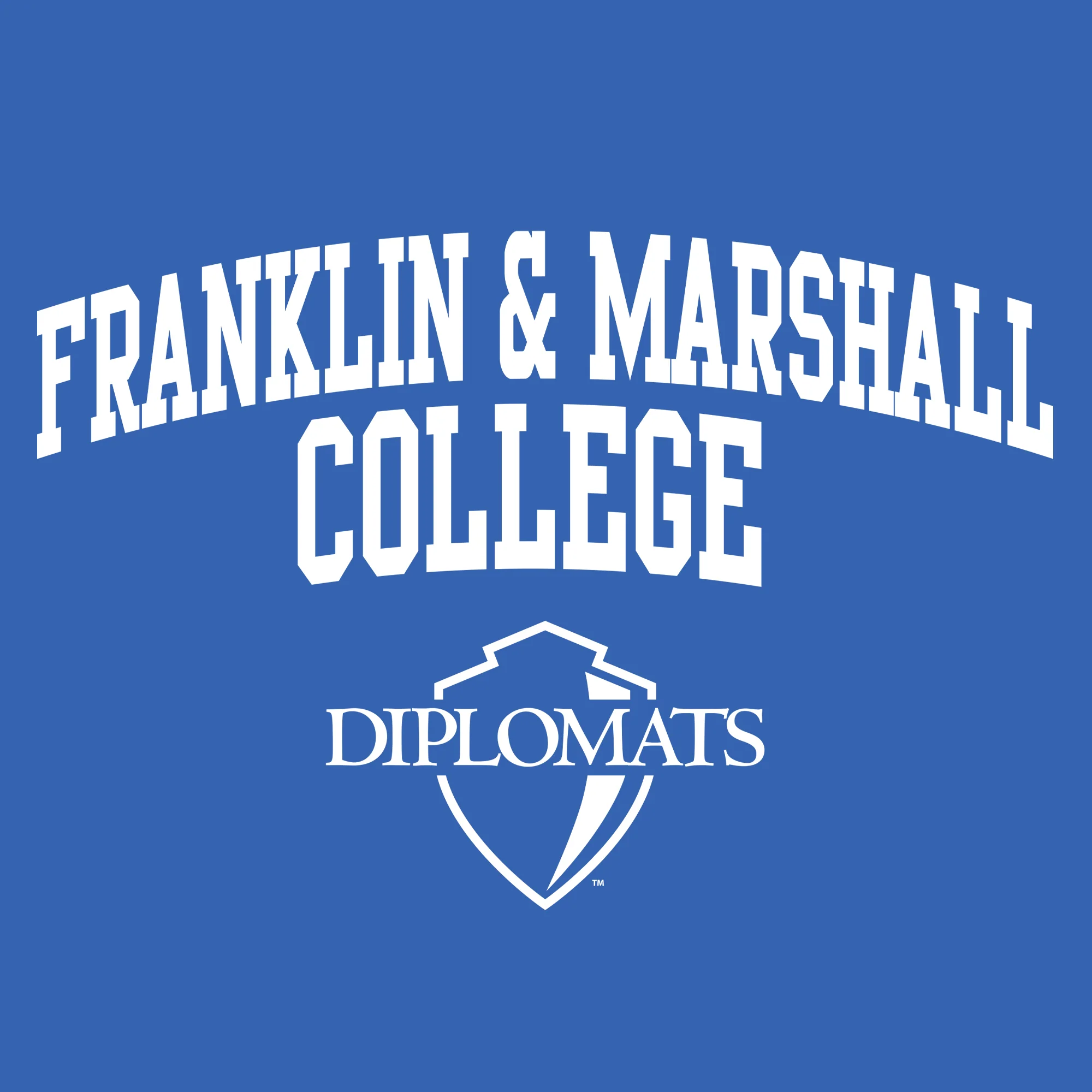 Franklin & Marshall College Diplomats Arch Logo T Shirt - Royal - Image 2