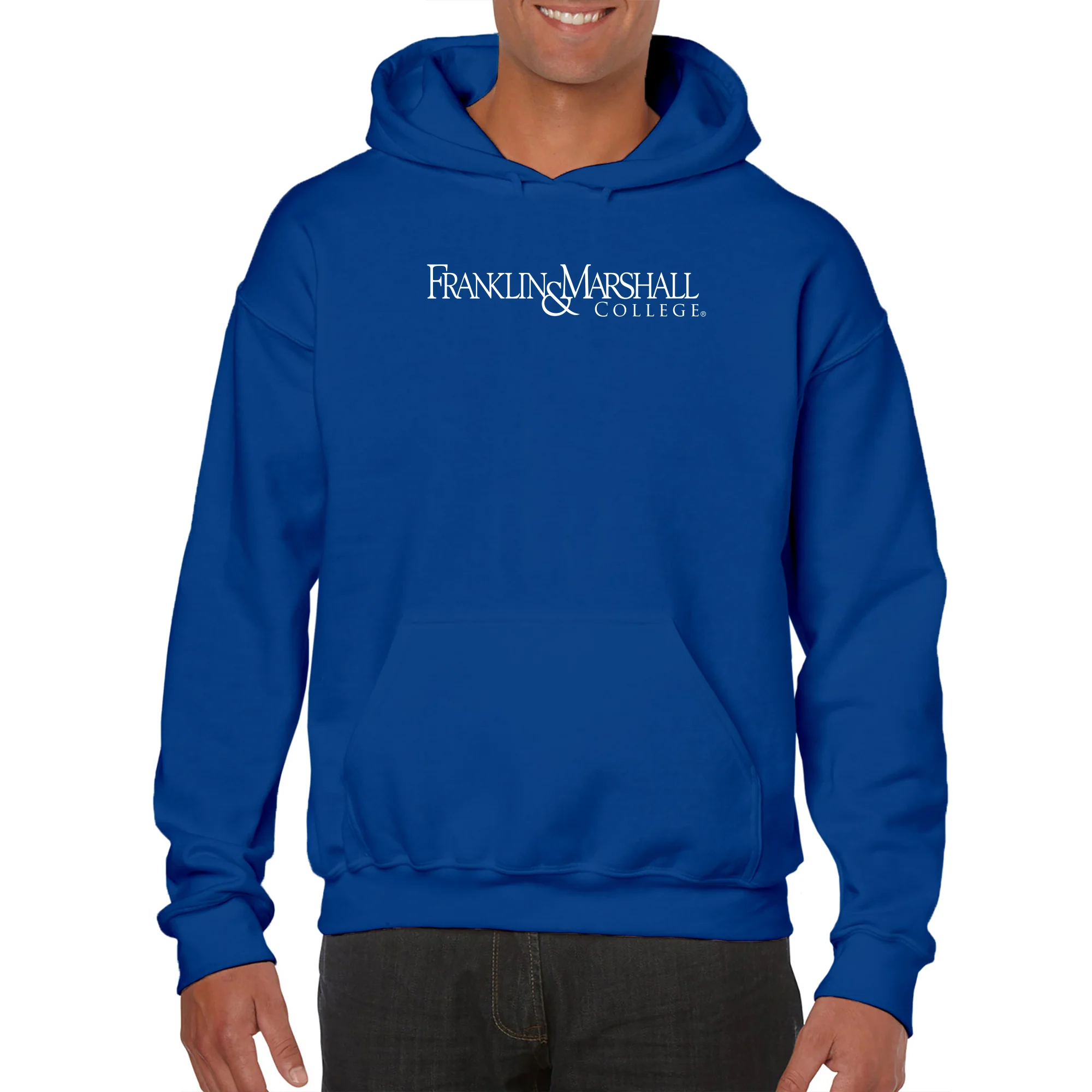 Franklin & Marshall College Diplomats Basic Block Hoodie - Royal - Image 3