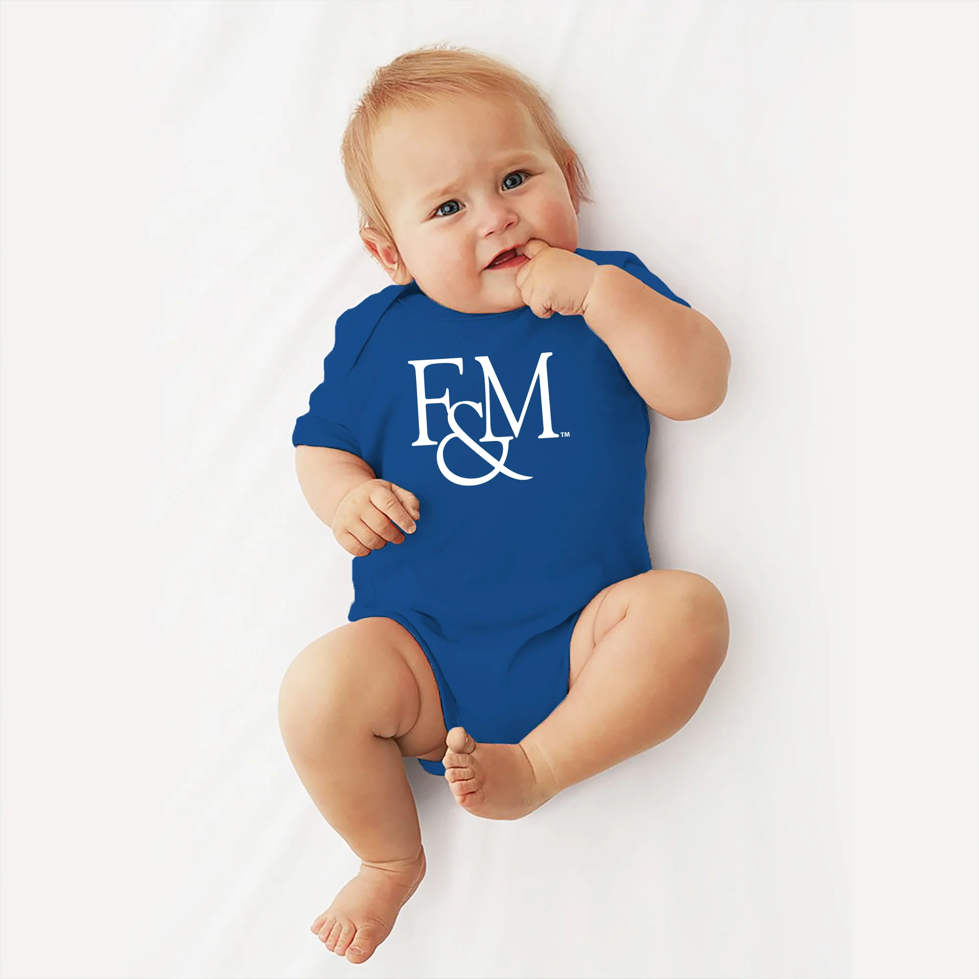 Franklin & Marshall College Diplomats Primary Logo Bodysuit - Royal - Image 3