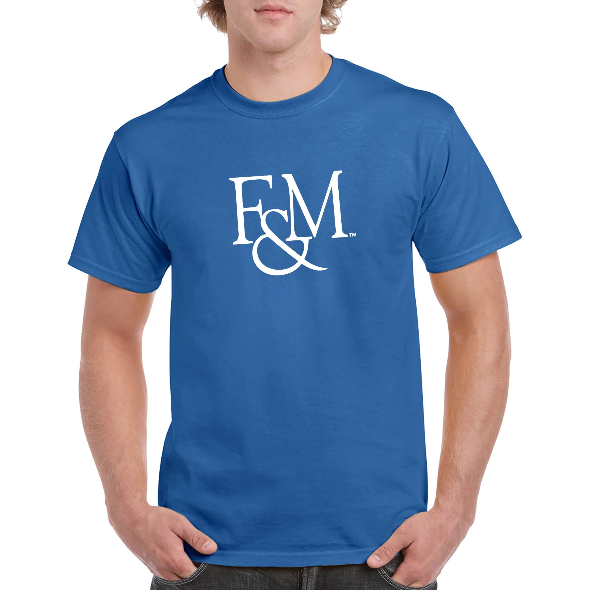 Franklin & Marshall College Diplomats Primary Logo T Shirt - Royal - Image 3