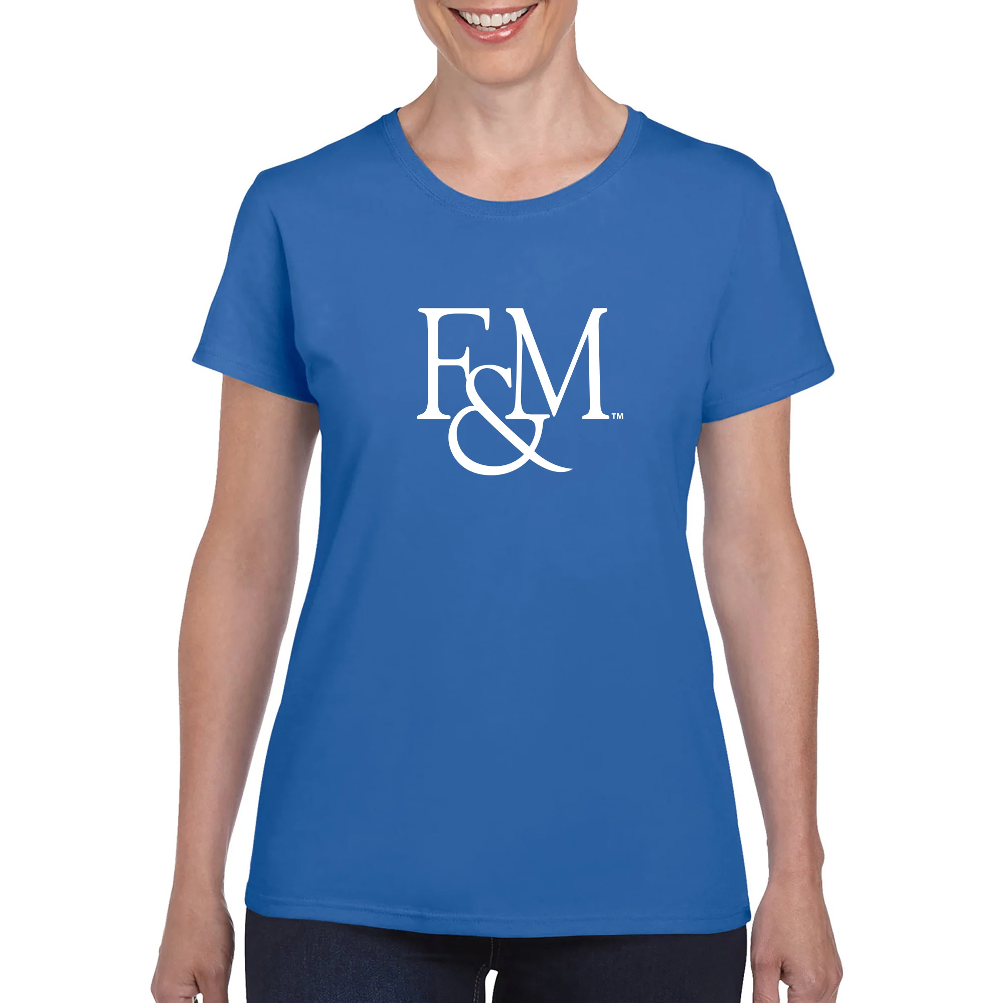 Franklin & Marshall College Diplomats Primary Logo Women's T Shirt - Royal - Image 3