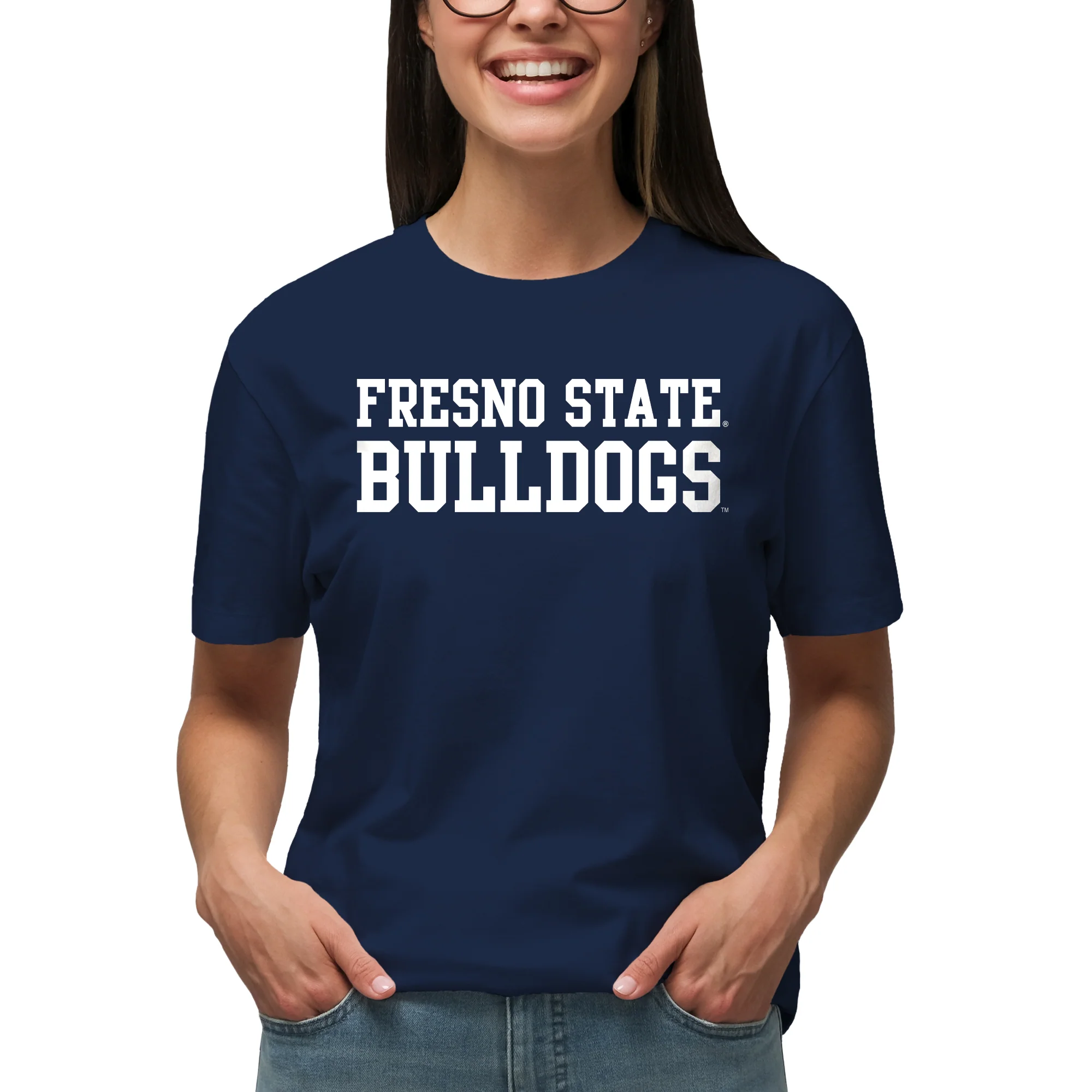 Fresno State Bulldogs Basic Block T-Shirt - Navy - Image 4