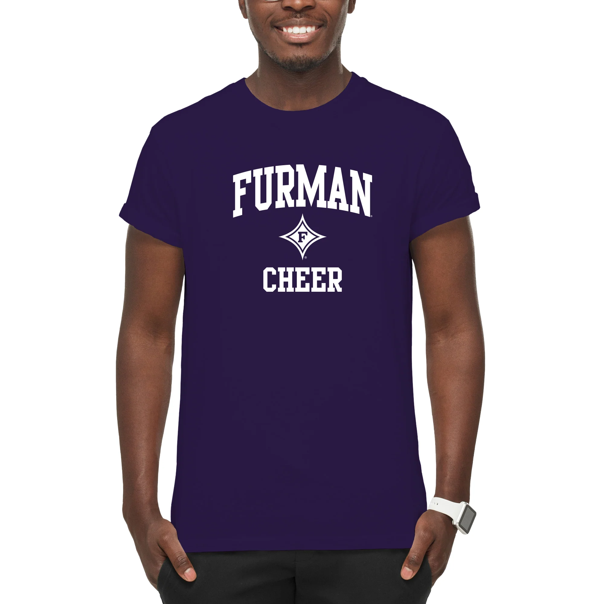 Furman Arch Logo Cheer T-Shirt - Purple - Image 3