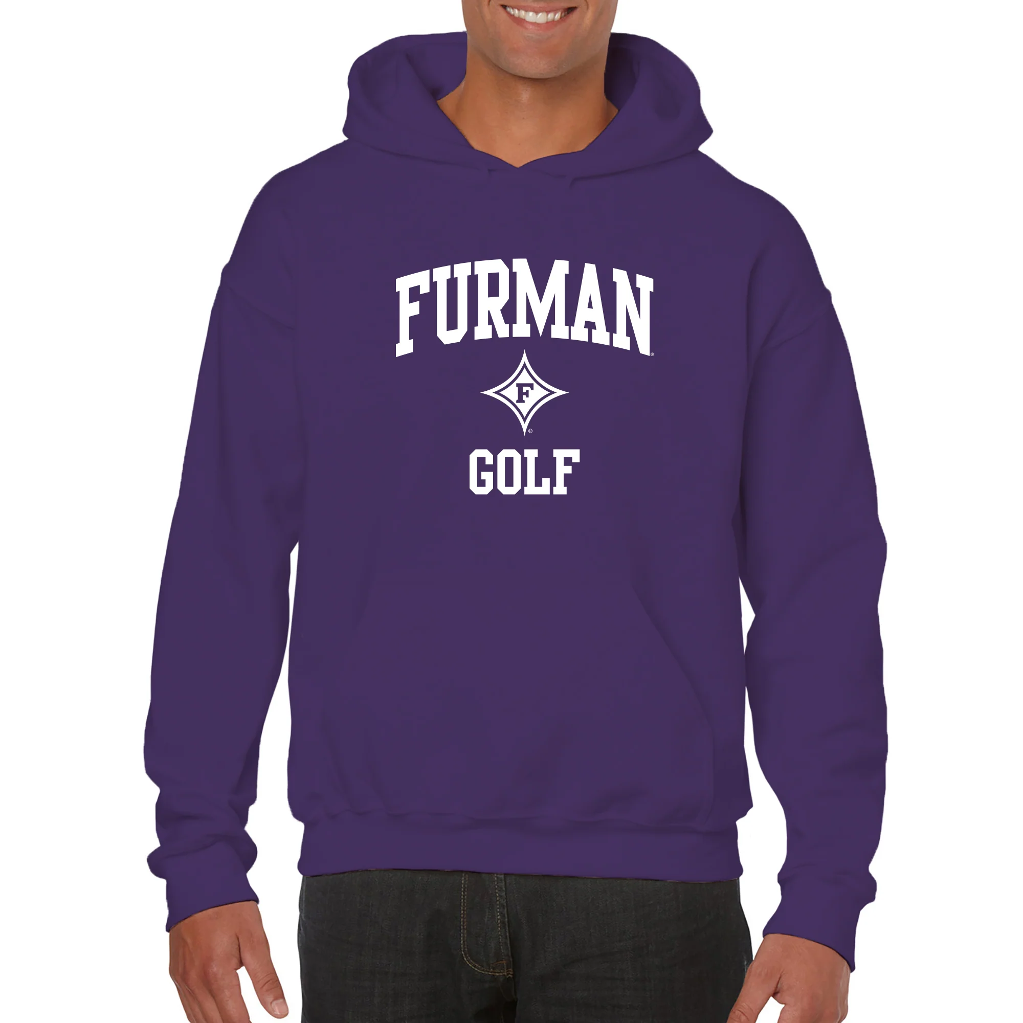 Furman Arch Logo Golf Hoodie - Purple - Image 3