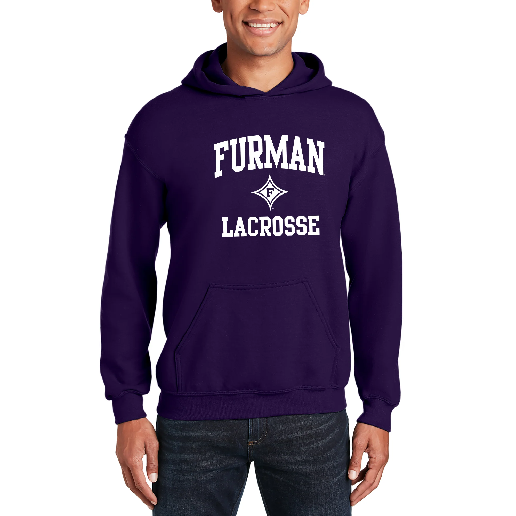 Furman Arch Logo Lacrosse Hoodie - Purple - Image 3