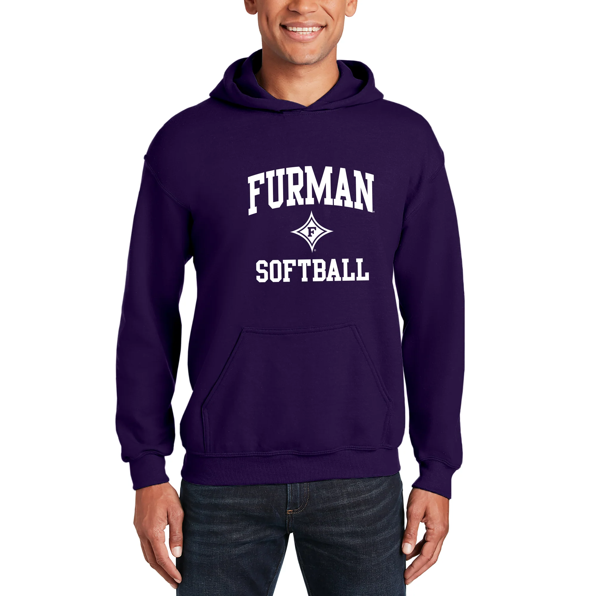 Furman Arch Logo Softball Hoodie - Purple - Image 3