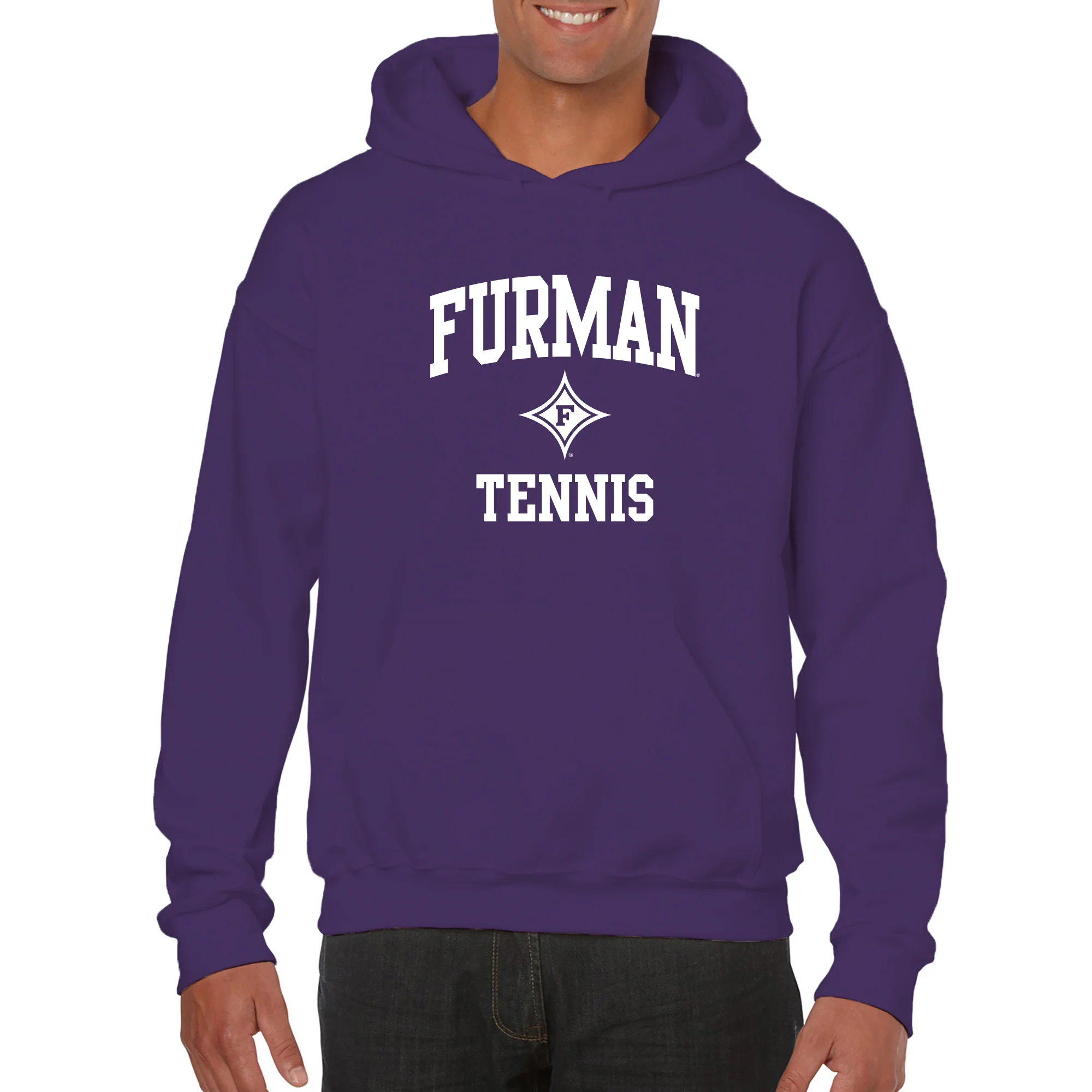 Furman Arch Logo Tennis Hoodie - Purple - Image 3