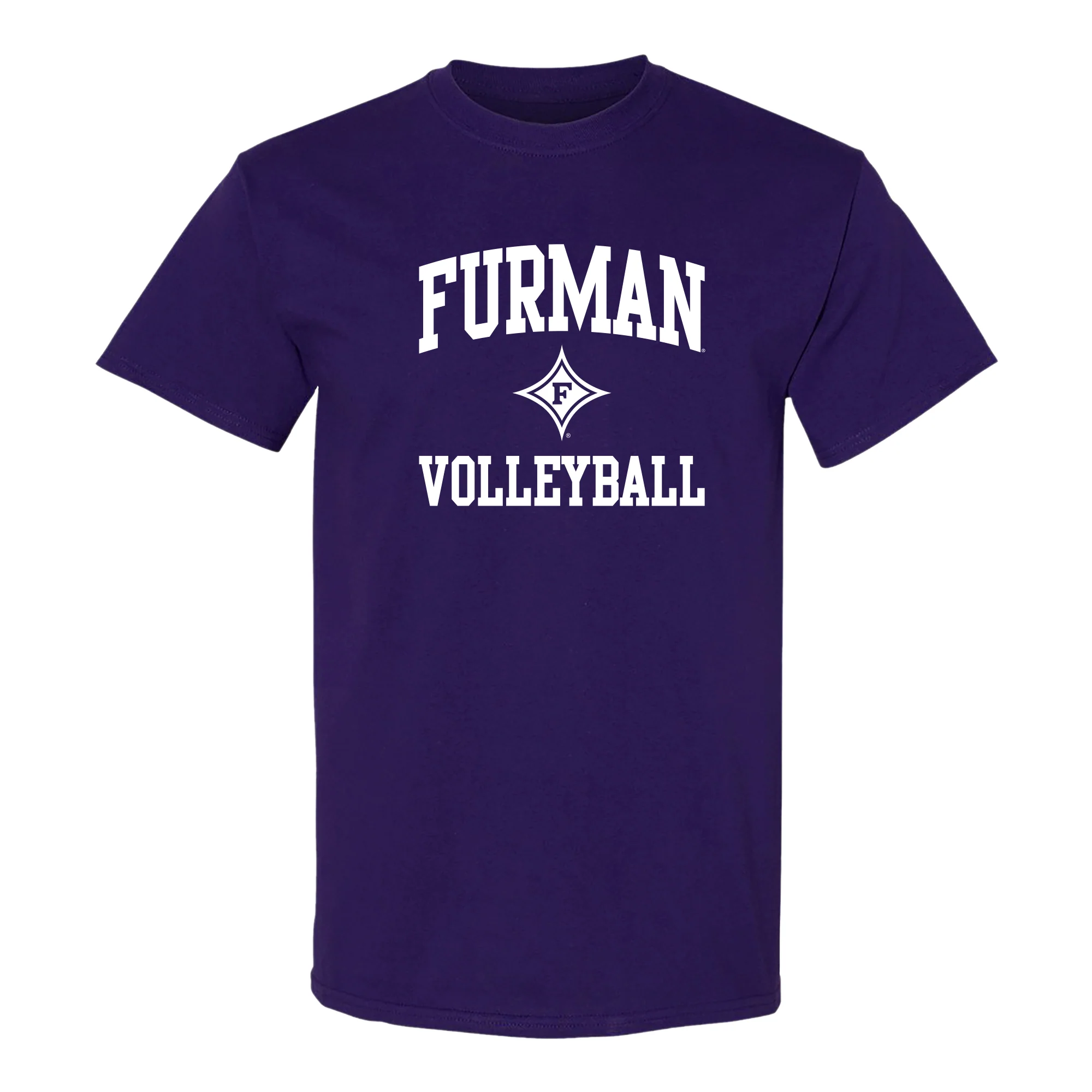Furman Arch Logo Volleyball T-Shirt - Purple