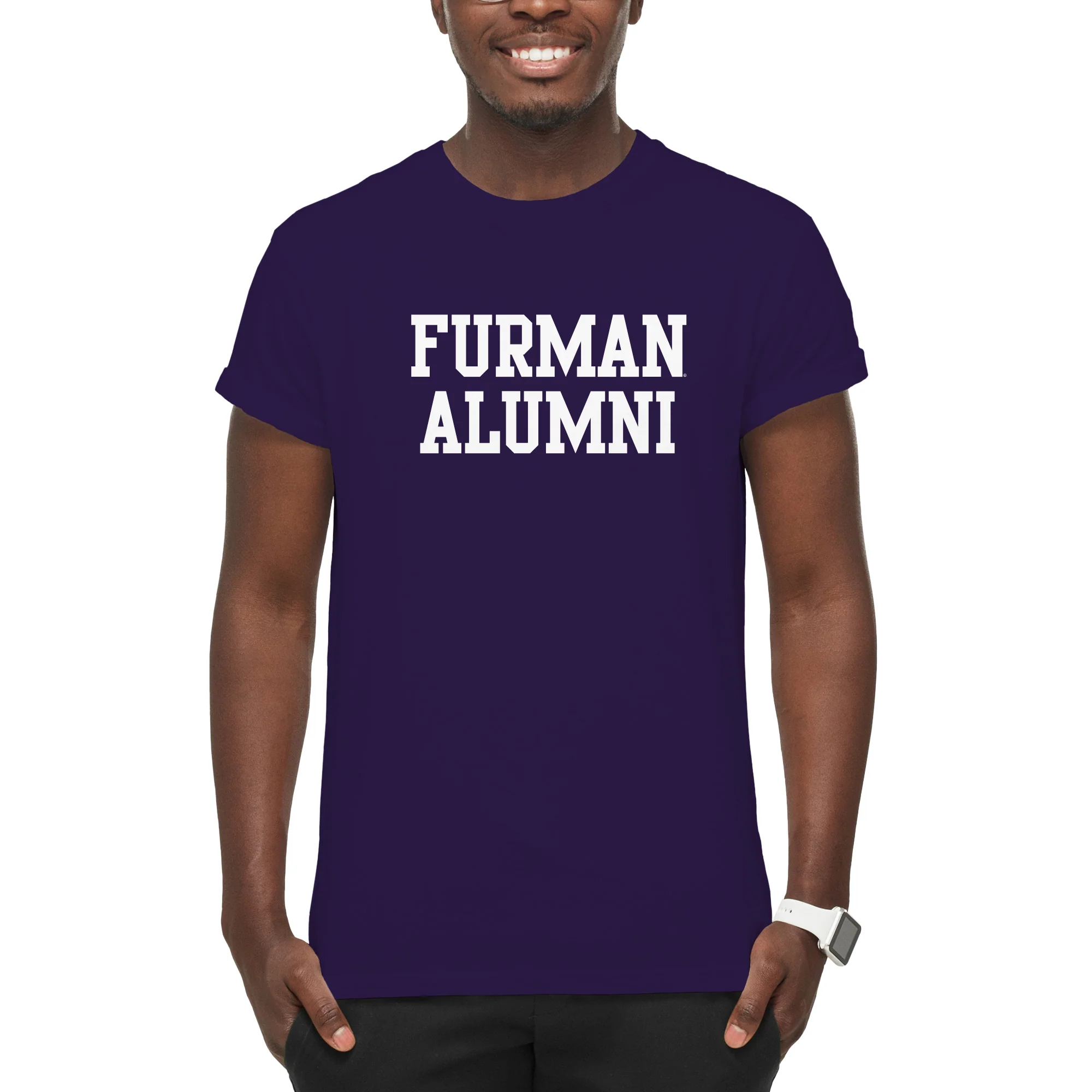 Furman Basic Block Alumni T-Shirt - Purple - Image 3