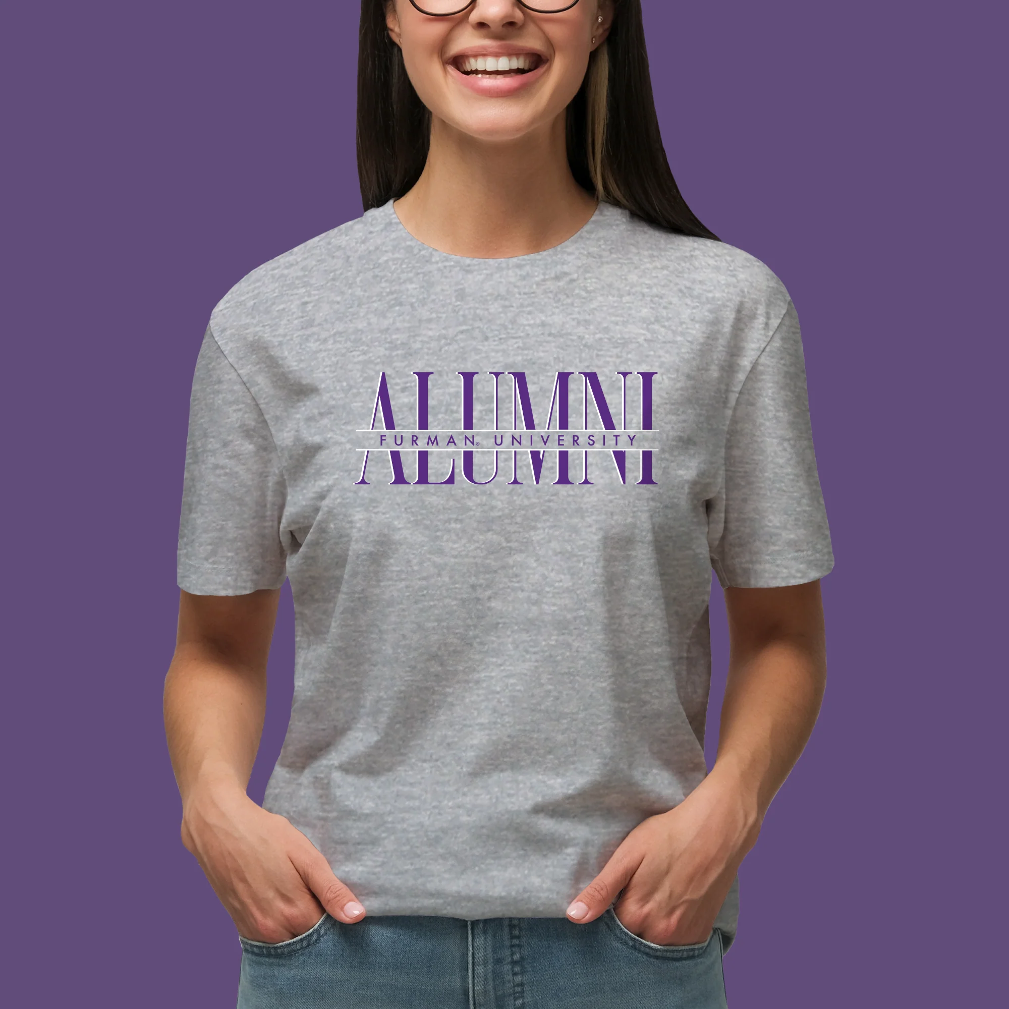 Furman Classic Alumni T-Shirt - Sport Grey - Image 4