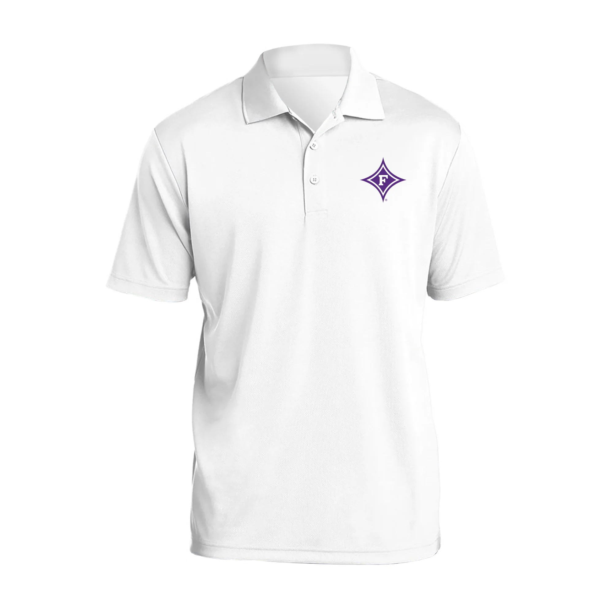 Furman Paladins Primary Logo Left Chest Polo - White