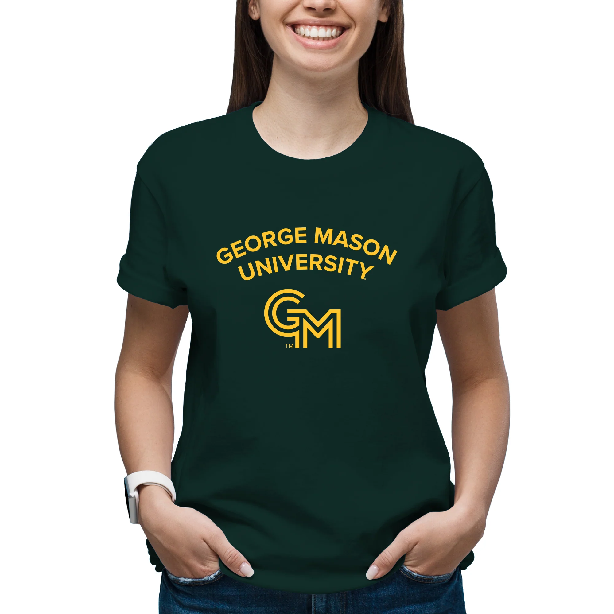 George Mason University Patriots Arch Logo T-Shirt - Forest - Image 4
