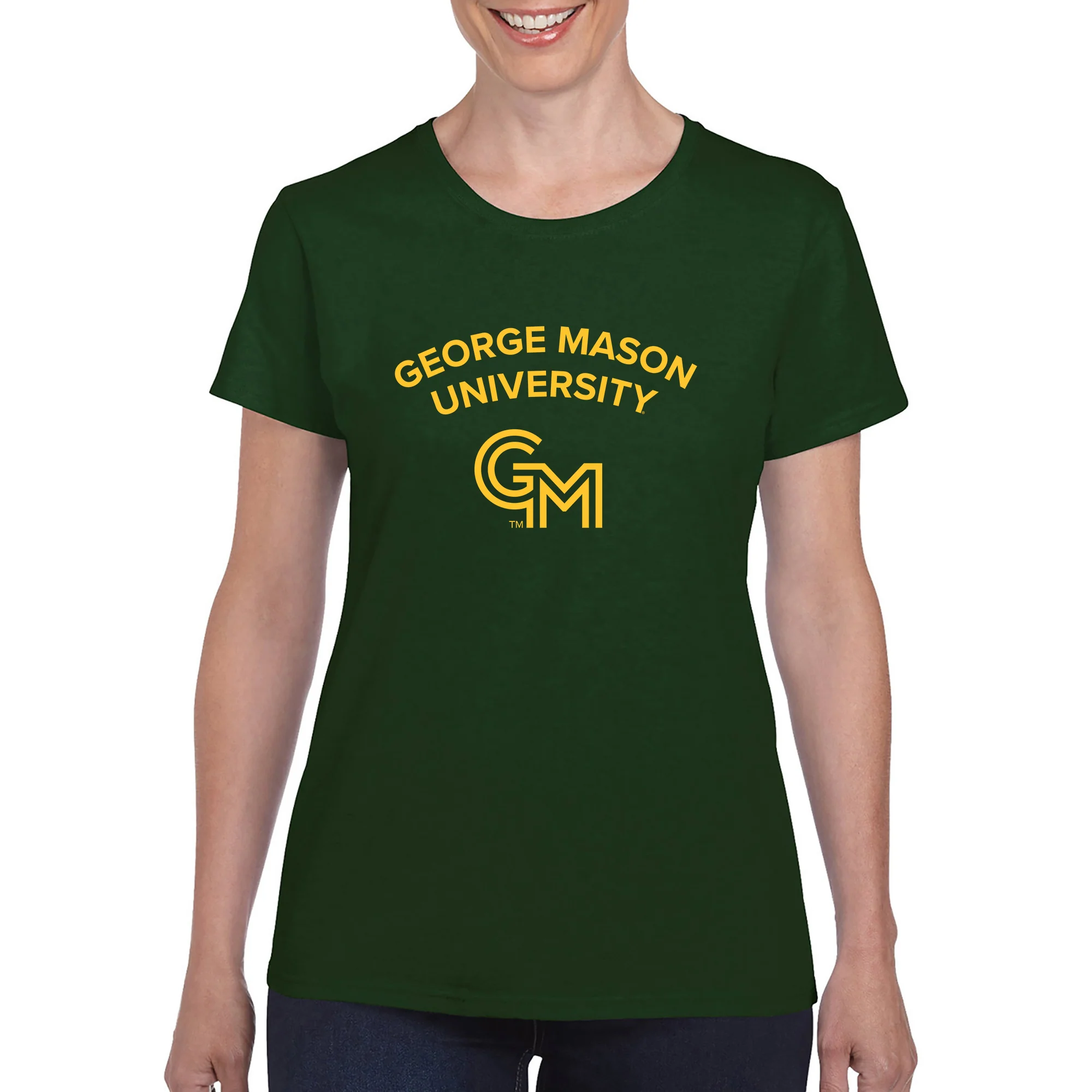 George Mason University Patriots Arch Logo Women's T-Shirt - Forest - Image 3