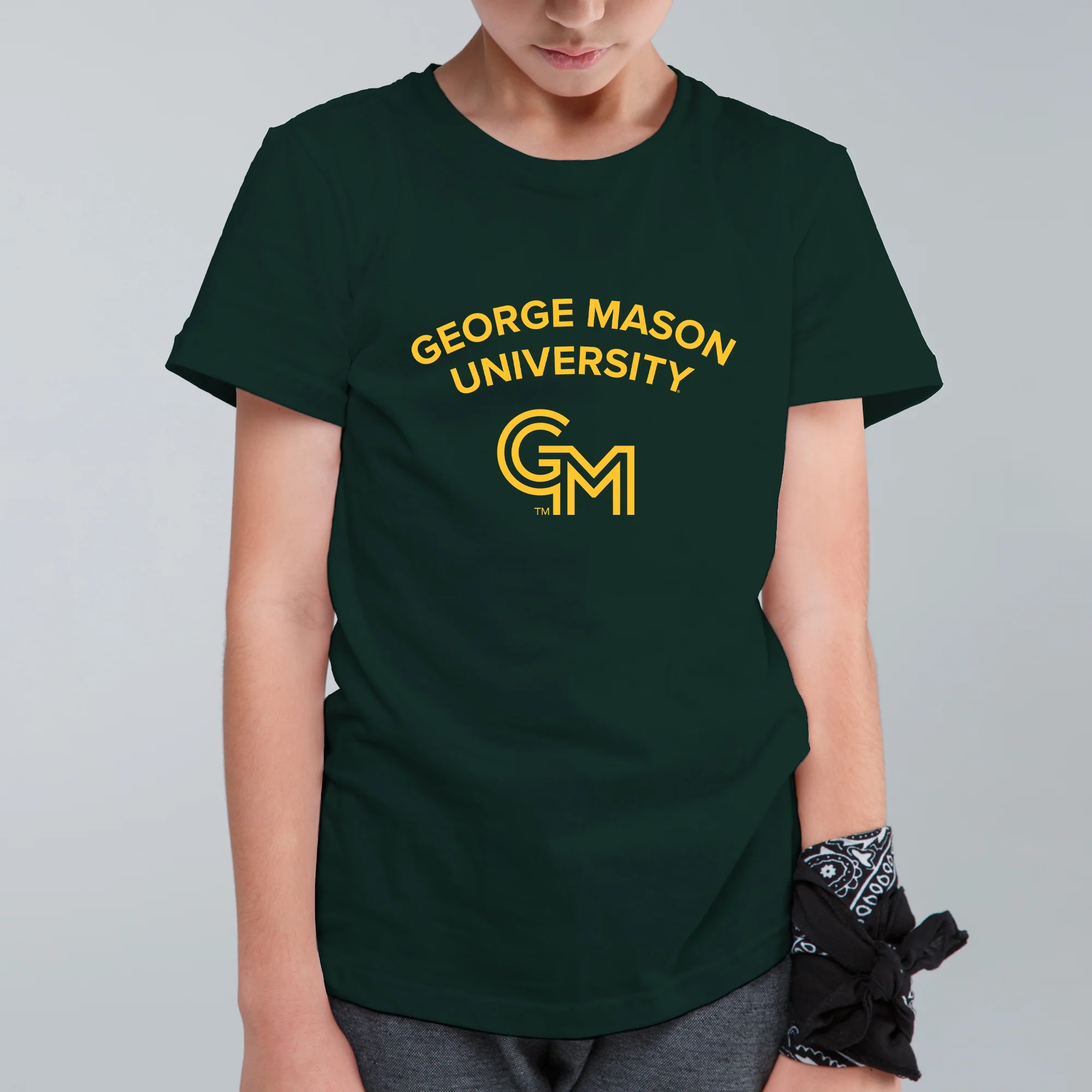 George Mason University Patriots Arch Logo Youth T-Shirt - Forest - Image 3