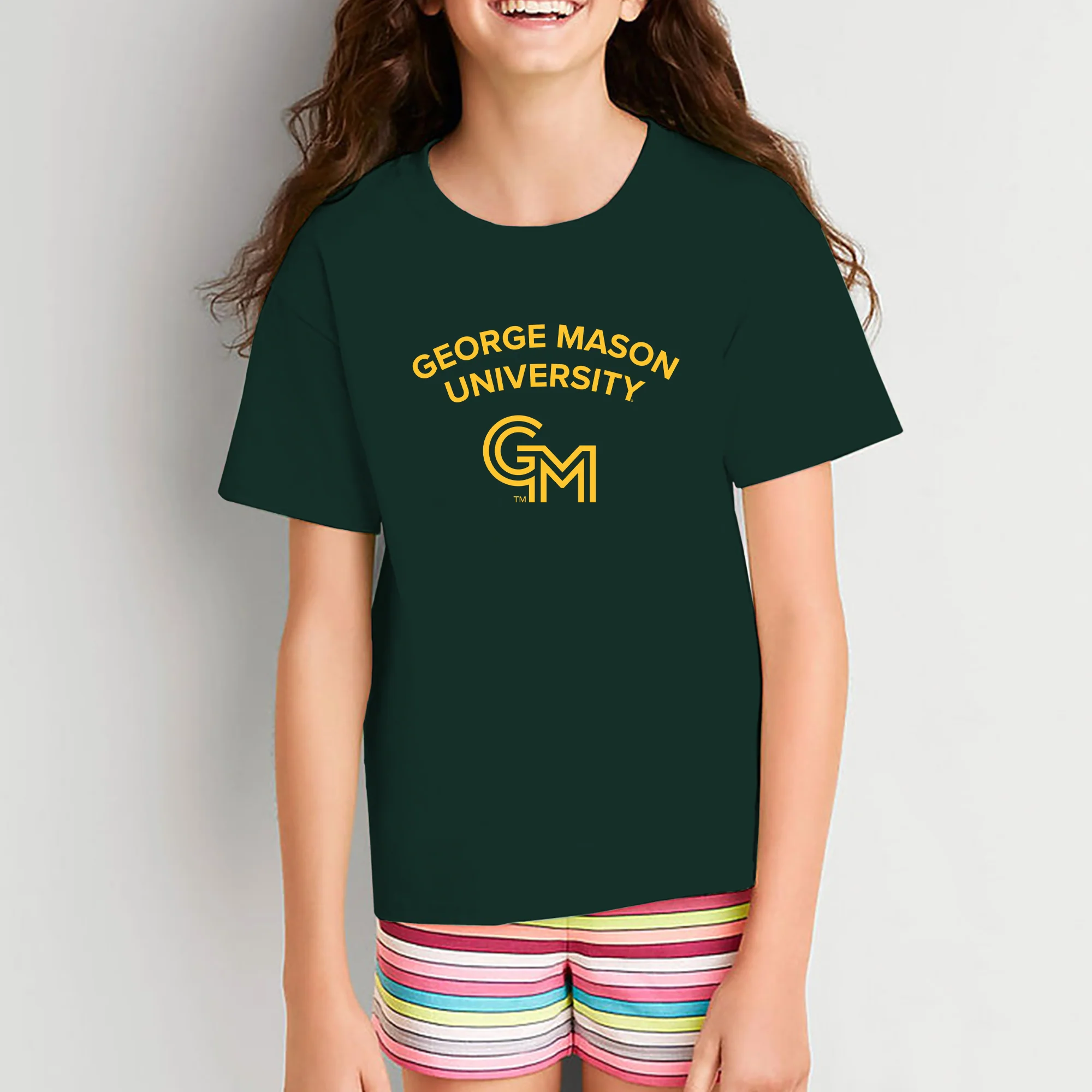 George Mason University Patriots Arch Logo Youth T-Shirt - Forest - Image 4