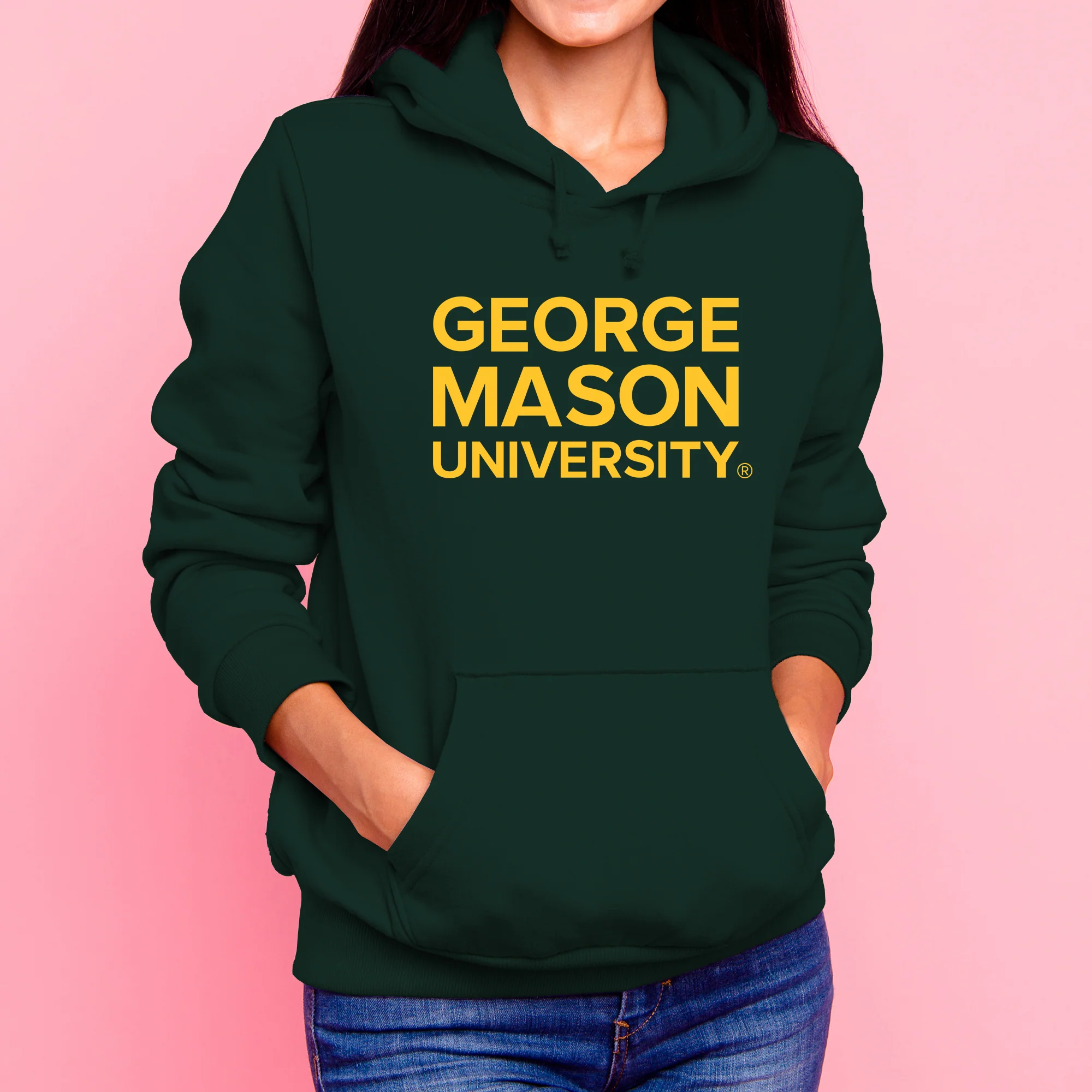 George Mason University Patriots Basic Block Hoodie - Forest - Image 4