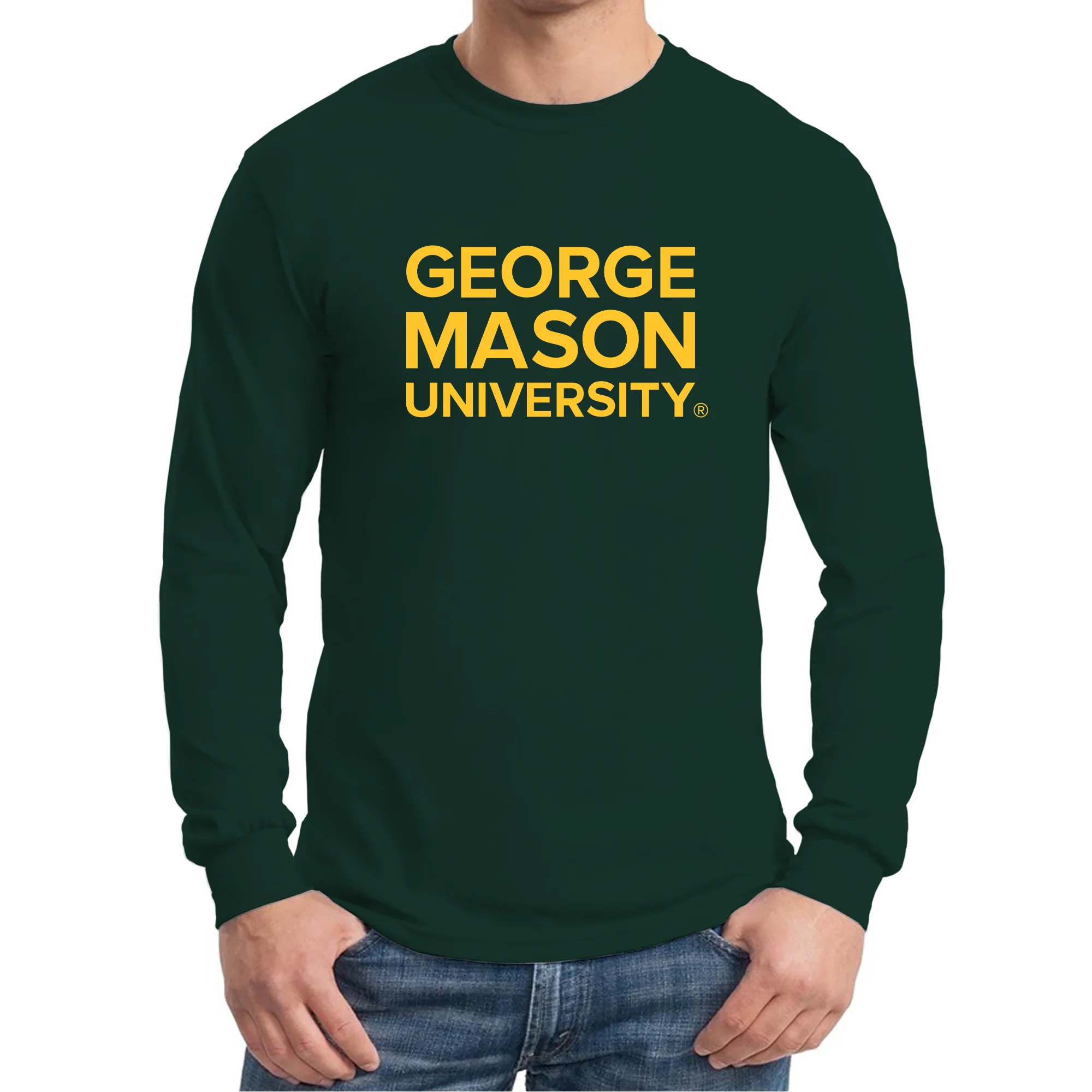 George Mason University Patriots Basic Block Long Sleeve - Forest - Image 3