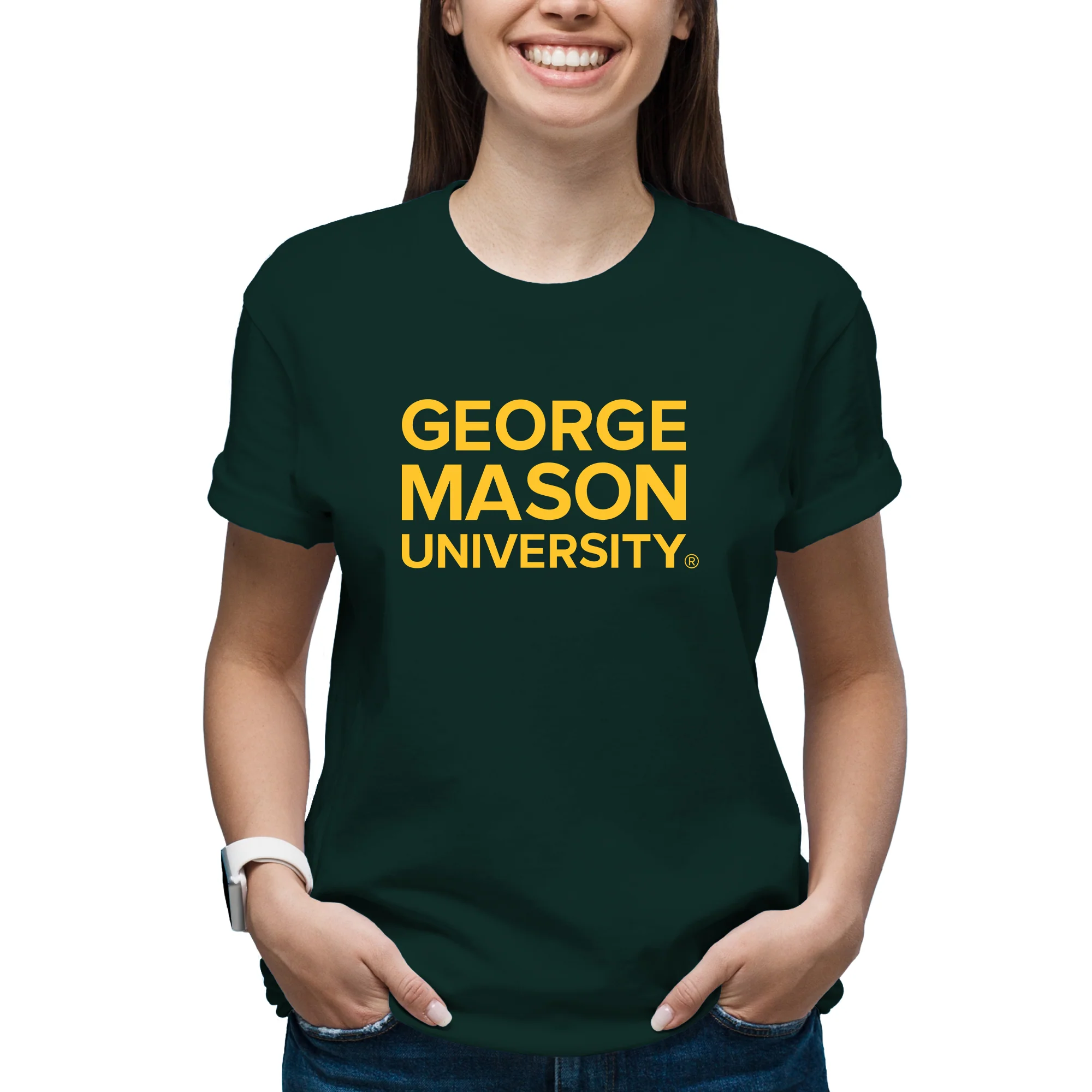 George Mason University Patriots Basic Block T-Shirt - Forest - Image 4