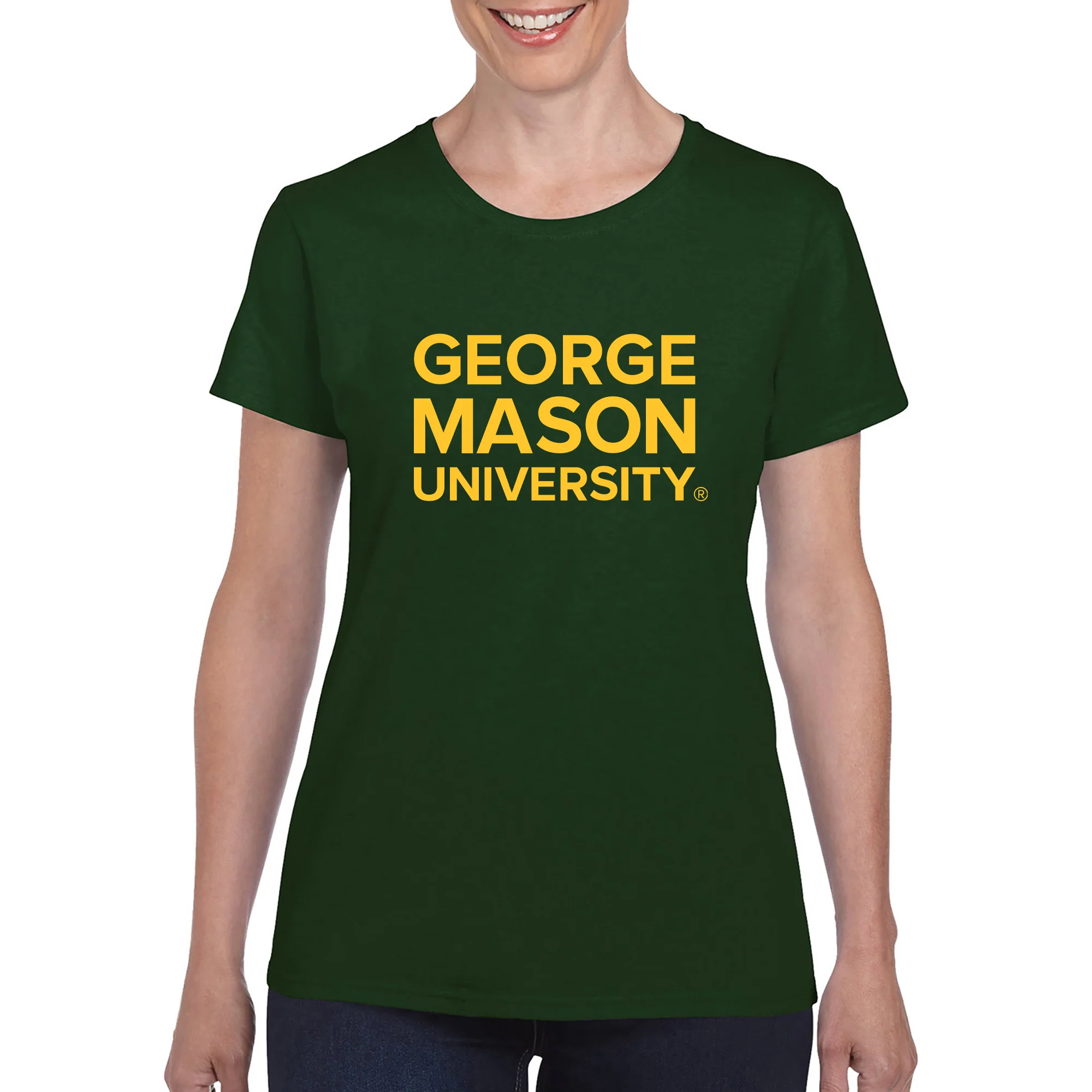George Mason University Patriots Basic Block Women's T-Shirt - Forest - Image 3