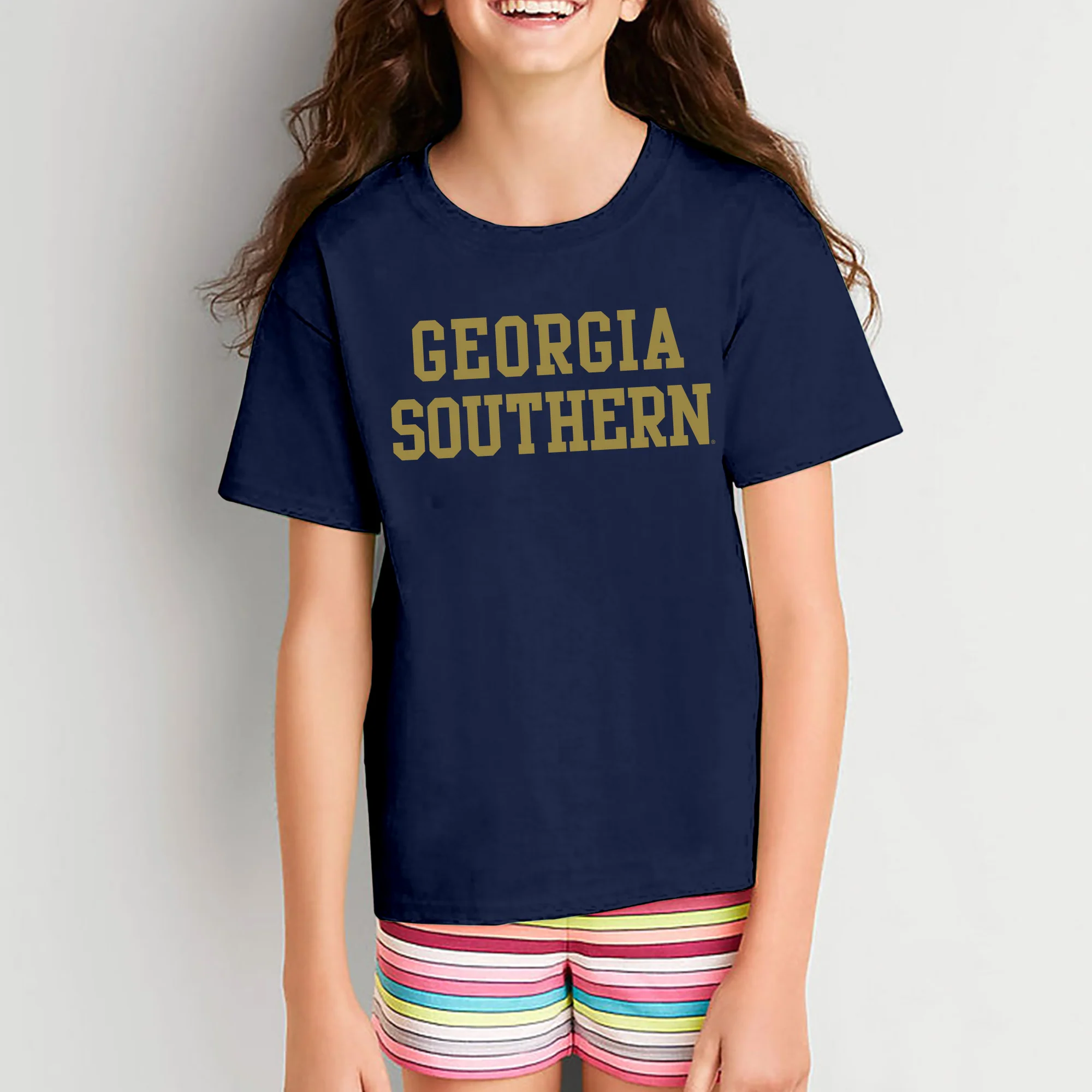Georgia Southern University Eagles Basic Block Cotton Youth T-Shirt - Navy - Image 4