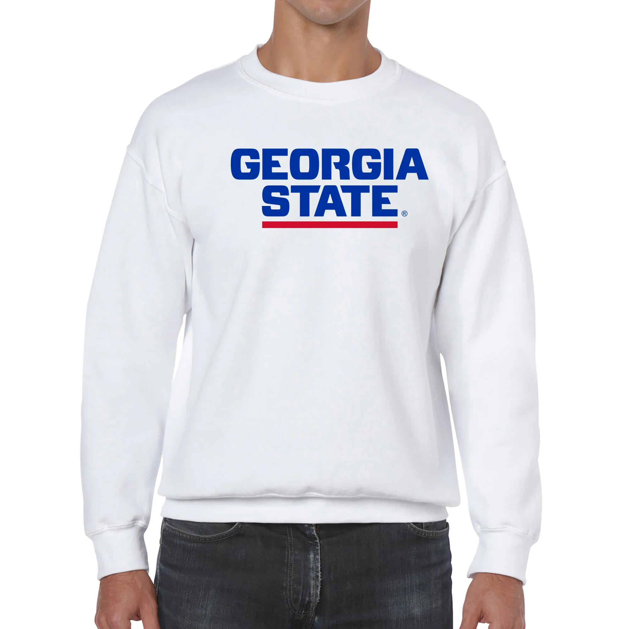 Georgia State Basic Block Crewneck - White - Image 3