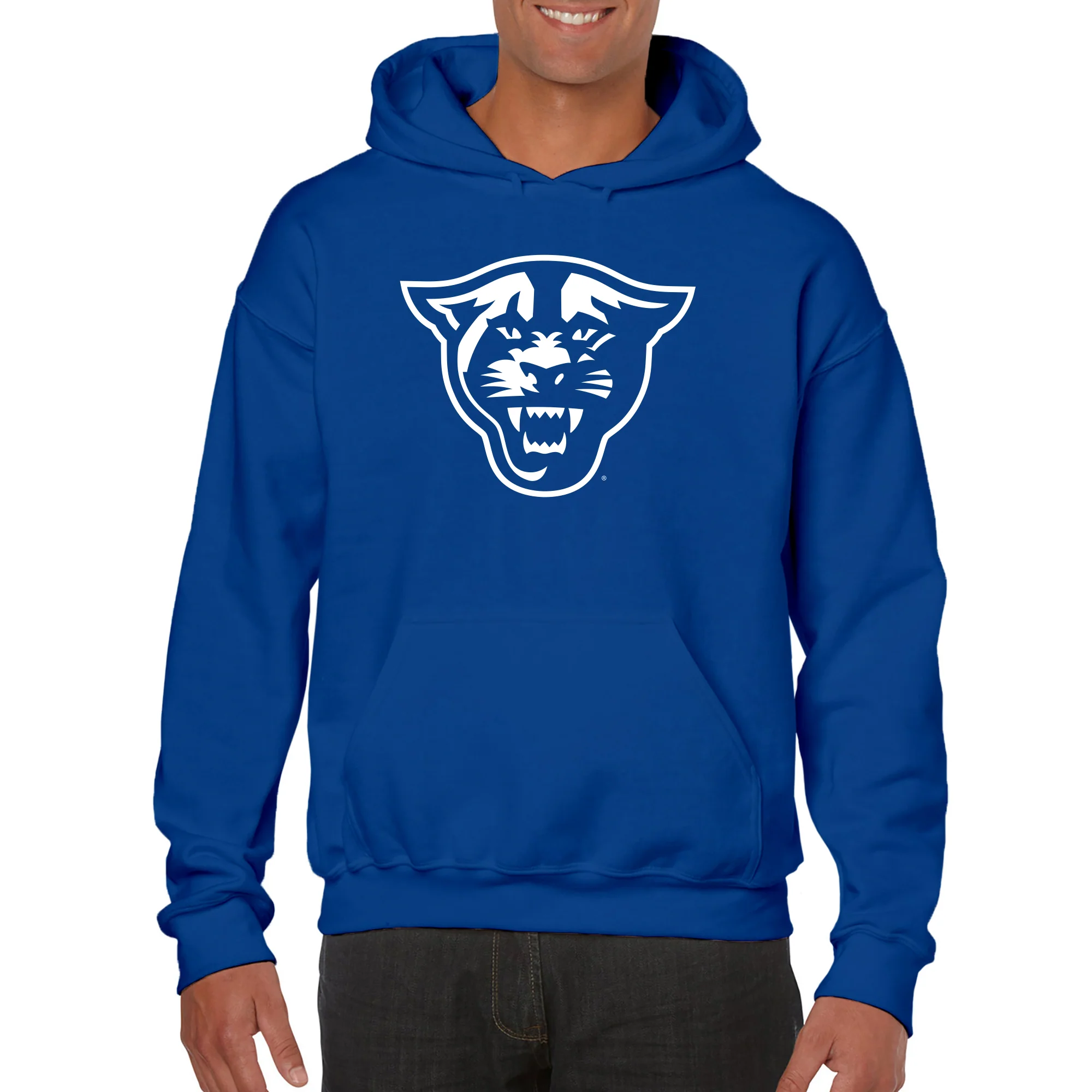Georgia State University Panthers Primary Logo Heavy Blend Hoodie - Royal - Image 3