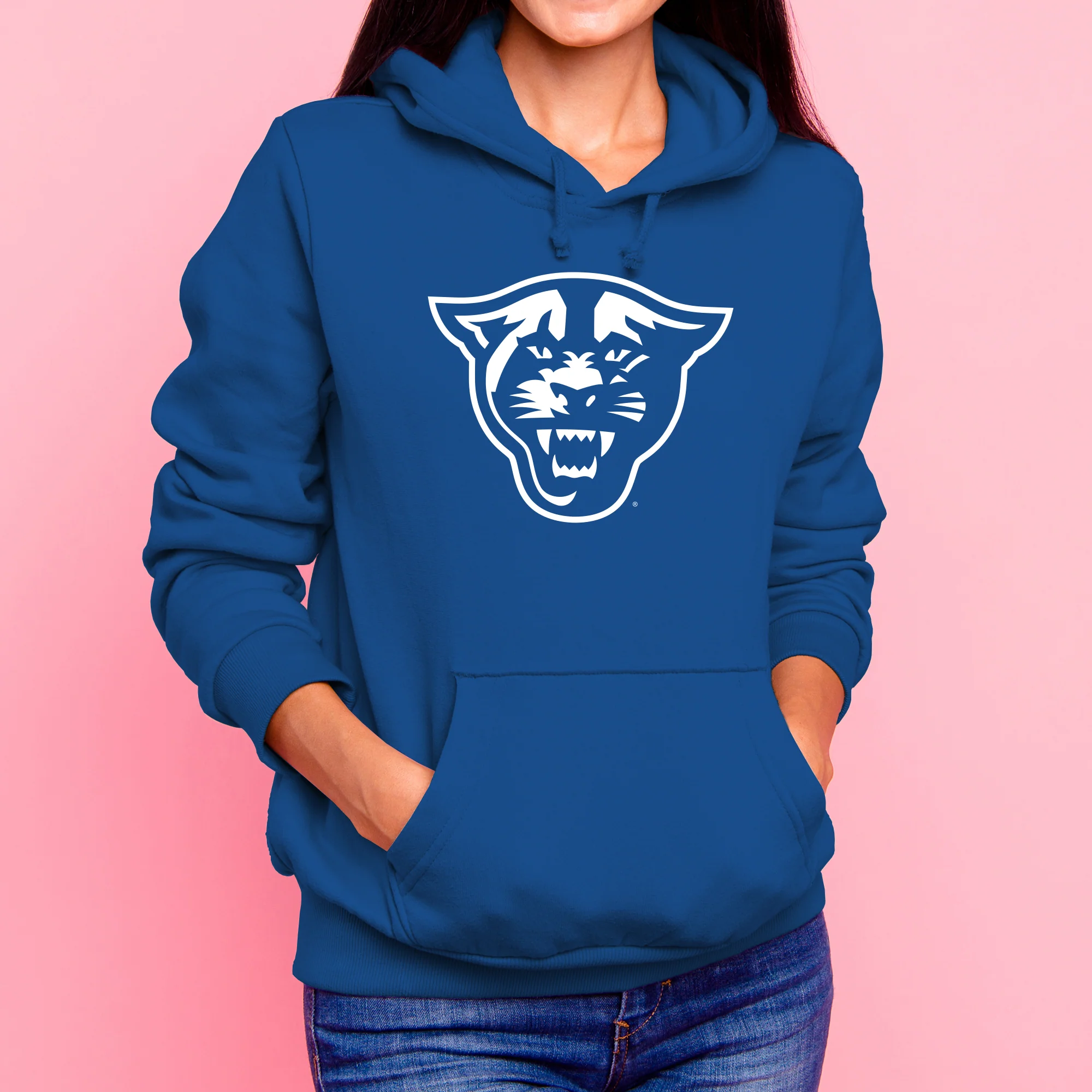 Georgia State University Panthers Primary Logo Heavy Blend Hoodie - Royal - Image 4