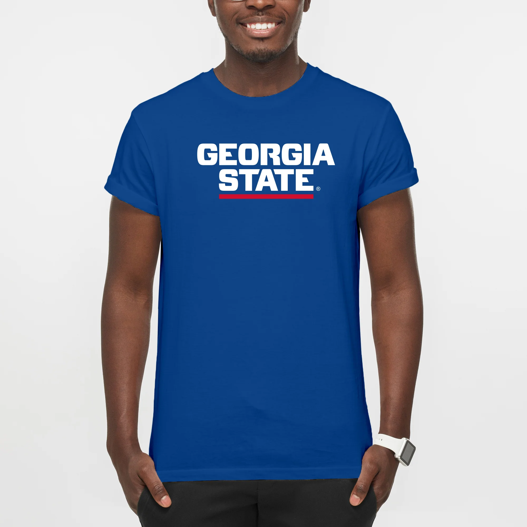 Georgia State University Panthers Basic Block Short Sleeve T Shirt - Royal - Image 3