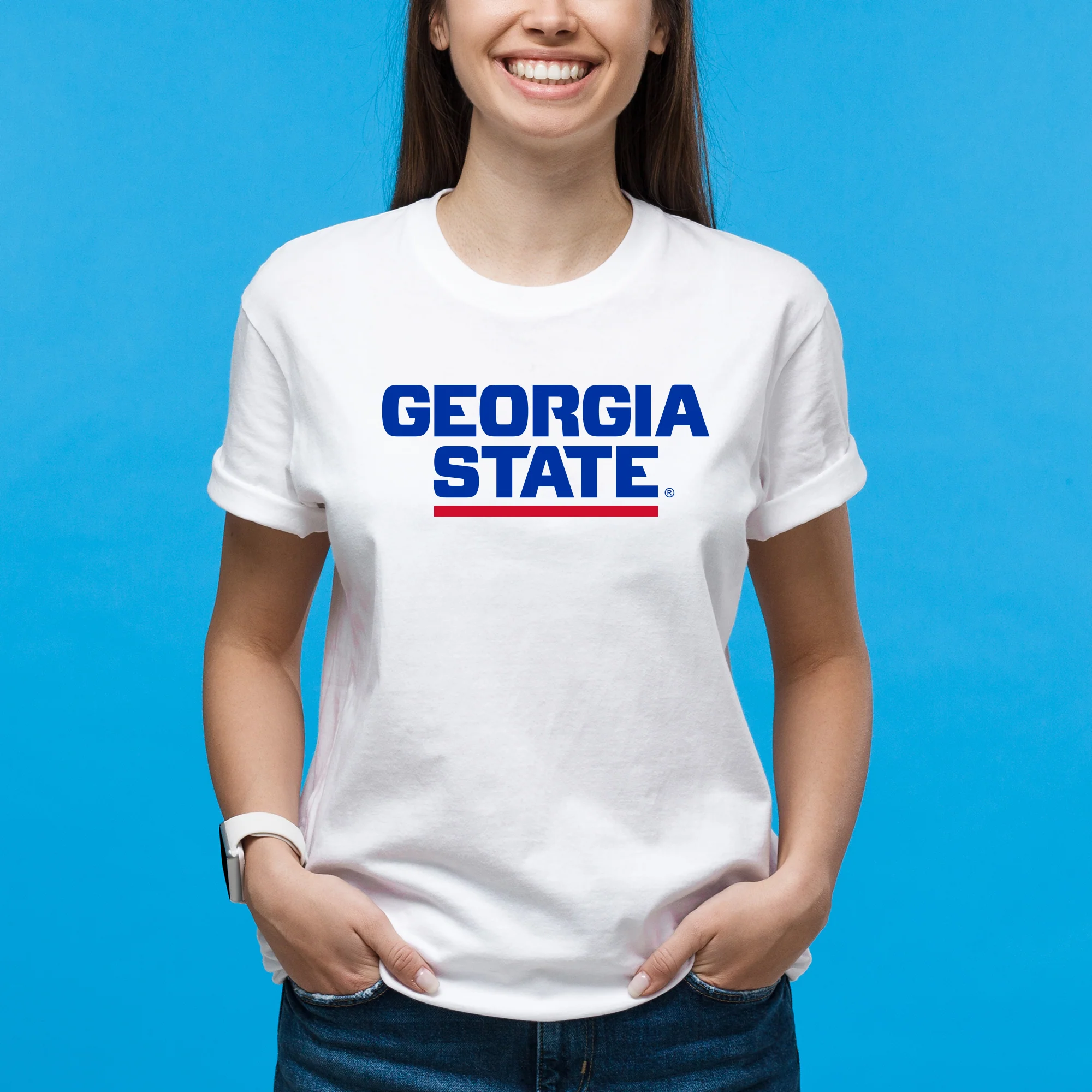 Georgia State Basic Block T-Shirt - White - Image 4