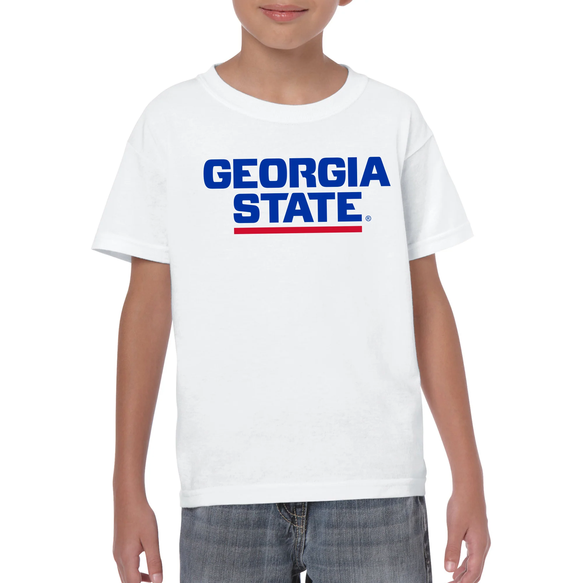 Georgia State Basic Block Youth T-Shirt - White - Image 3