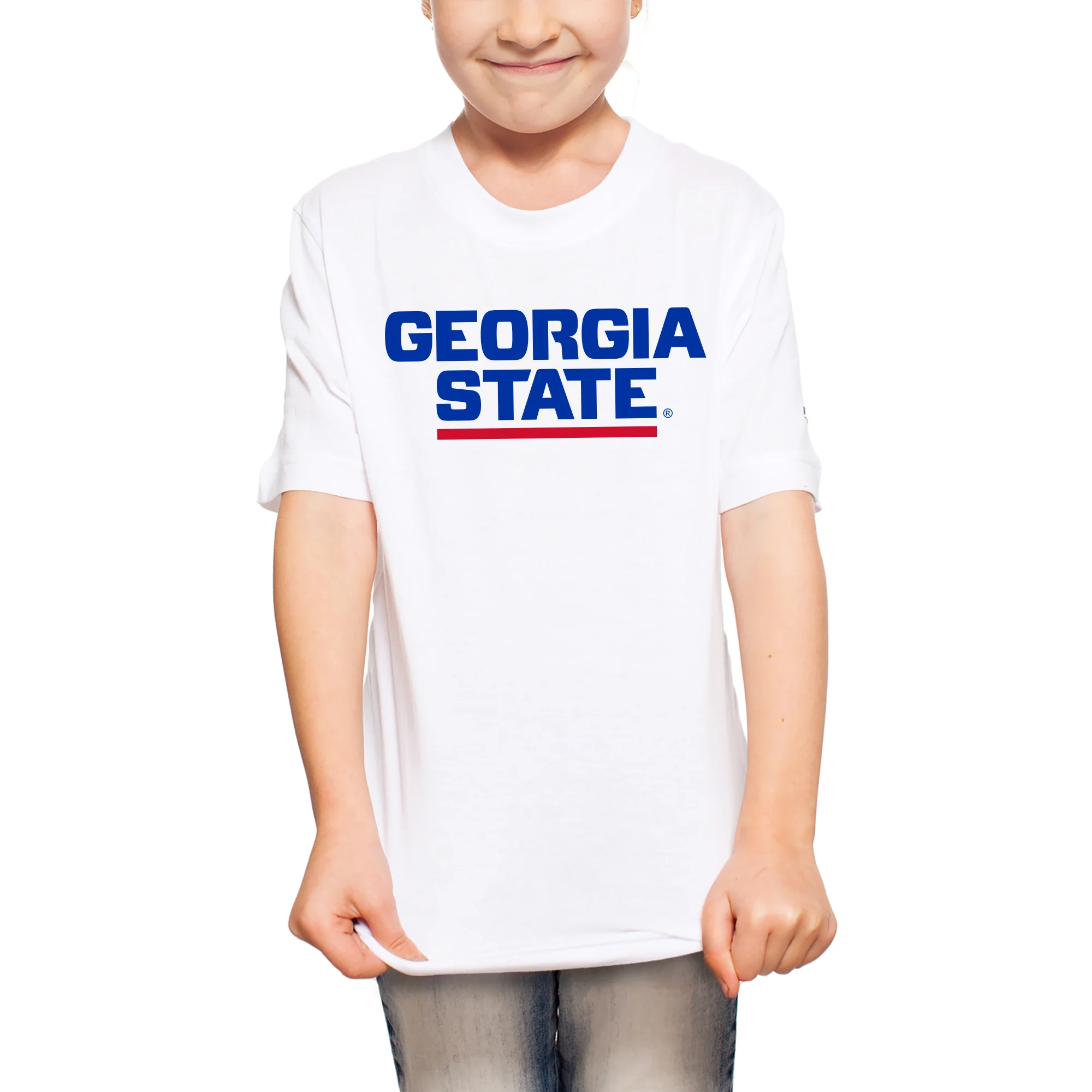 Georgia State Basic Block Youth T-Shirt - White - Image 4