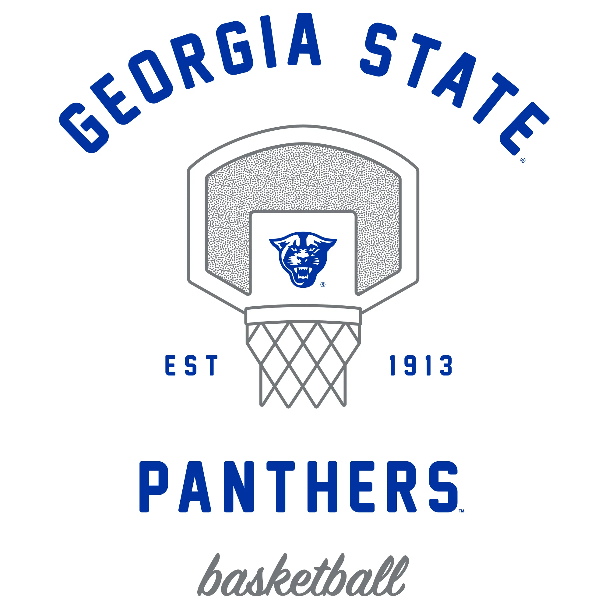 Georgia State Panthers Basketball Net T-Shirt - White - Image 2