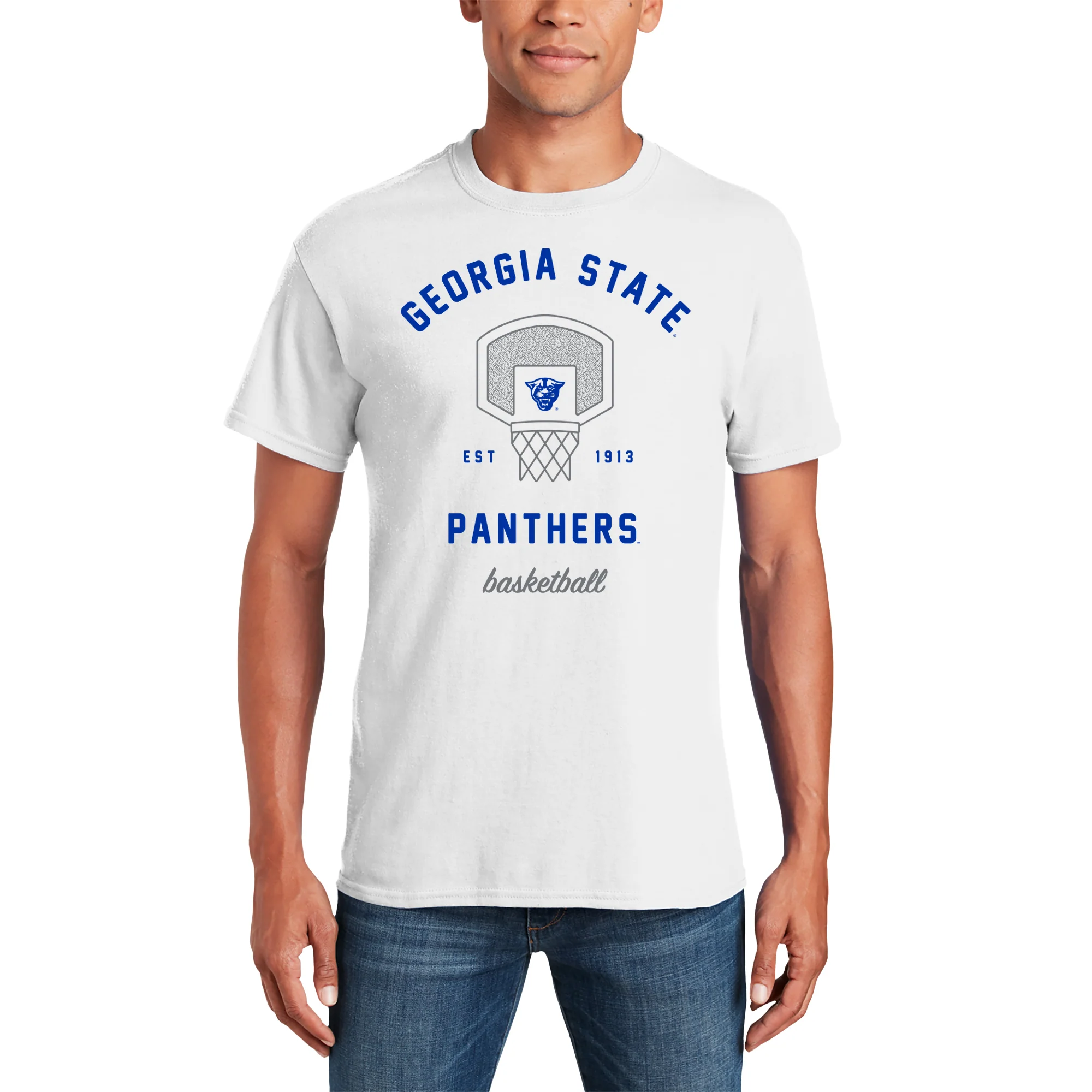 Georgia State Panthers Basketball Net T-Shirt - White - Image 3