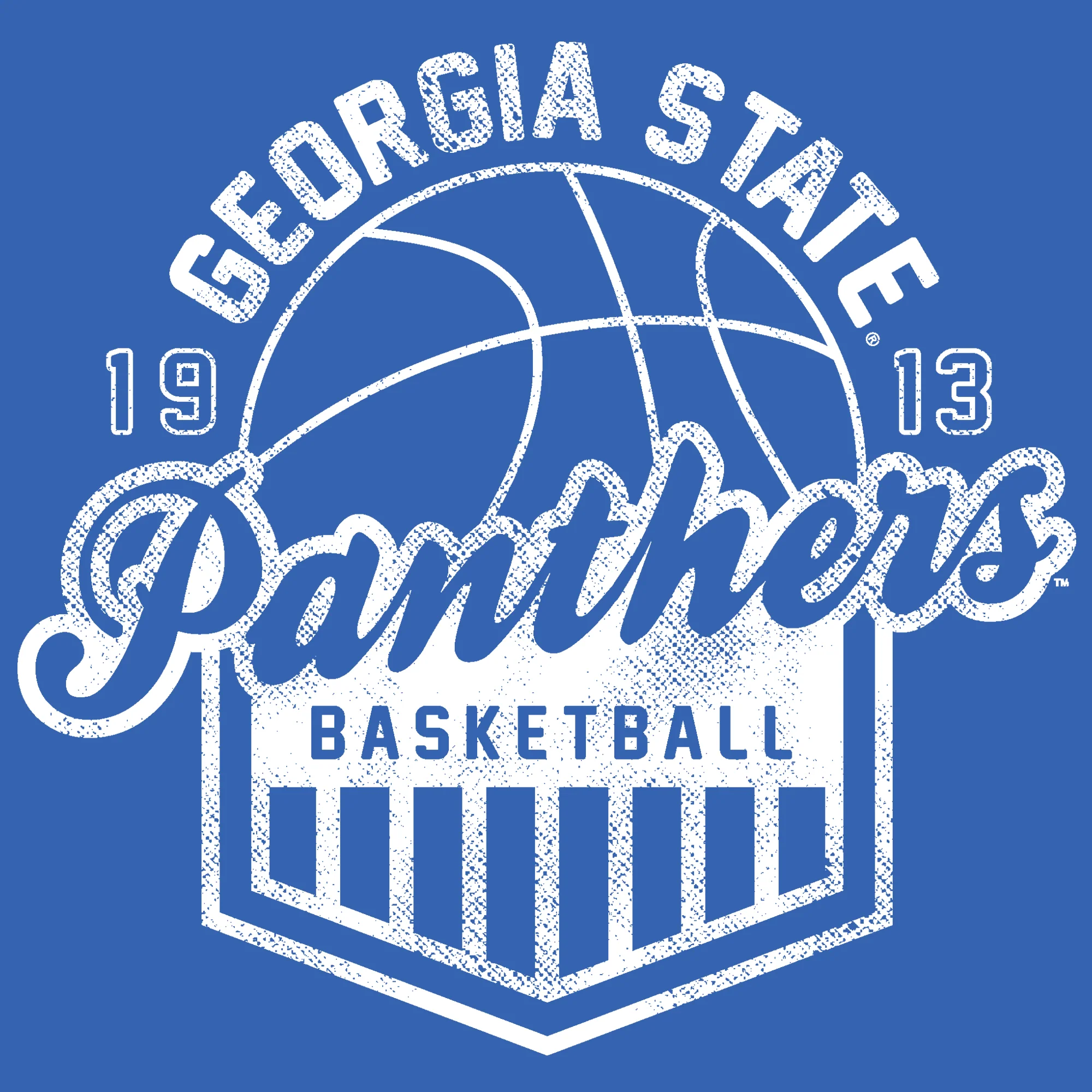 Georgia State Panthers Basketball Shield T-Shirt - Royal - Image 2