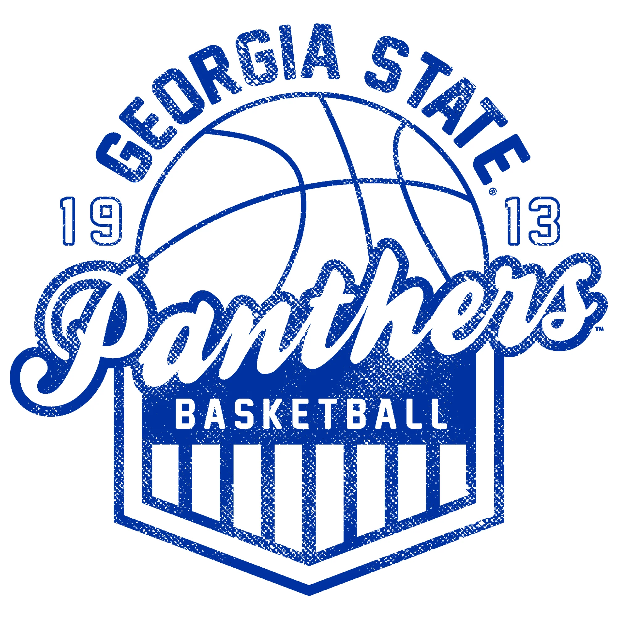 Georgia State Panthers Basketball Shield T-Shirt - White - Image 2