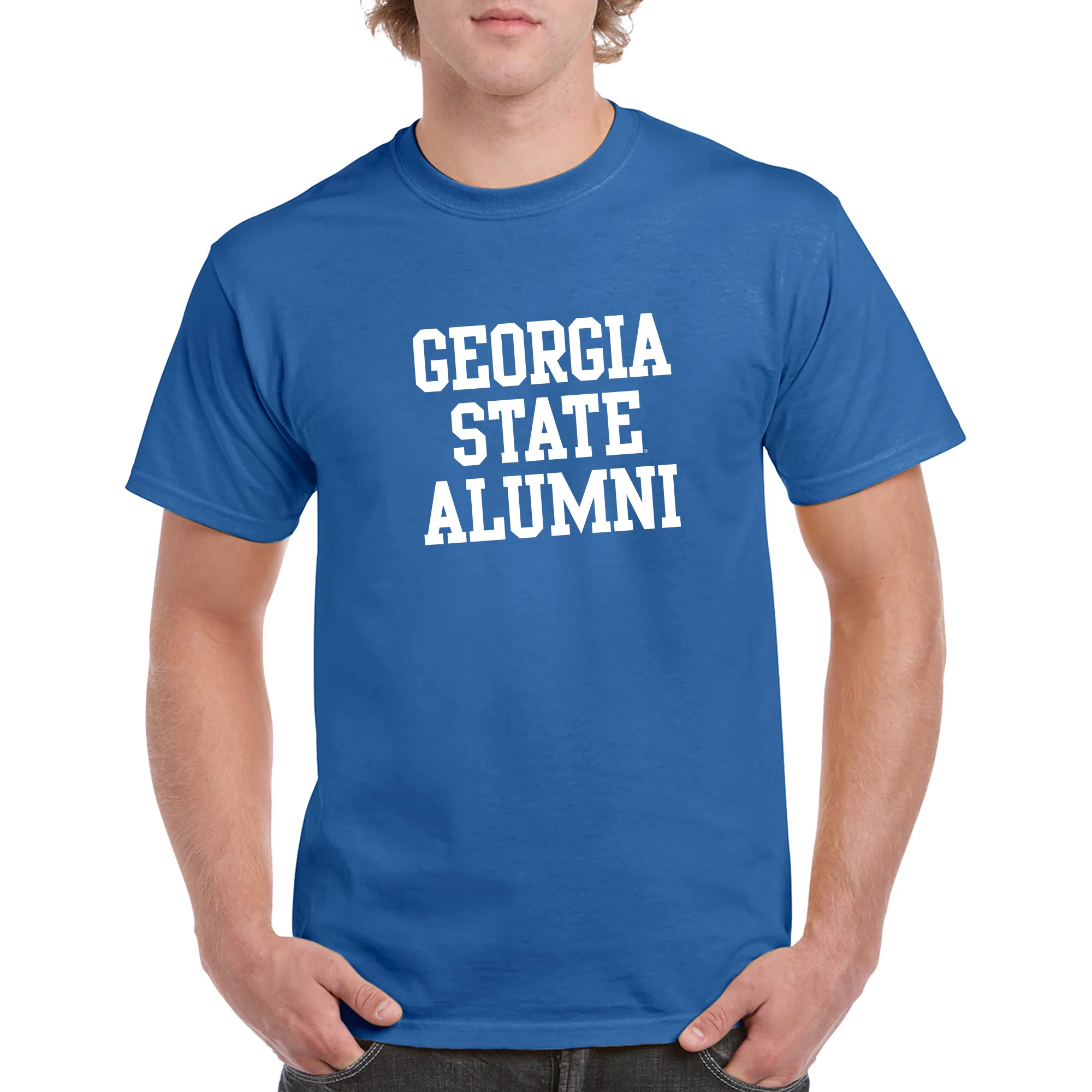 Georgia State University Panthers Alumni Basic Block Short Sleeve T Shirt - Royal - Image 3