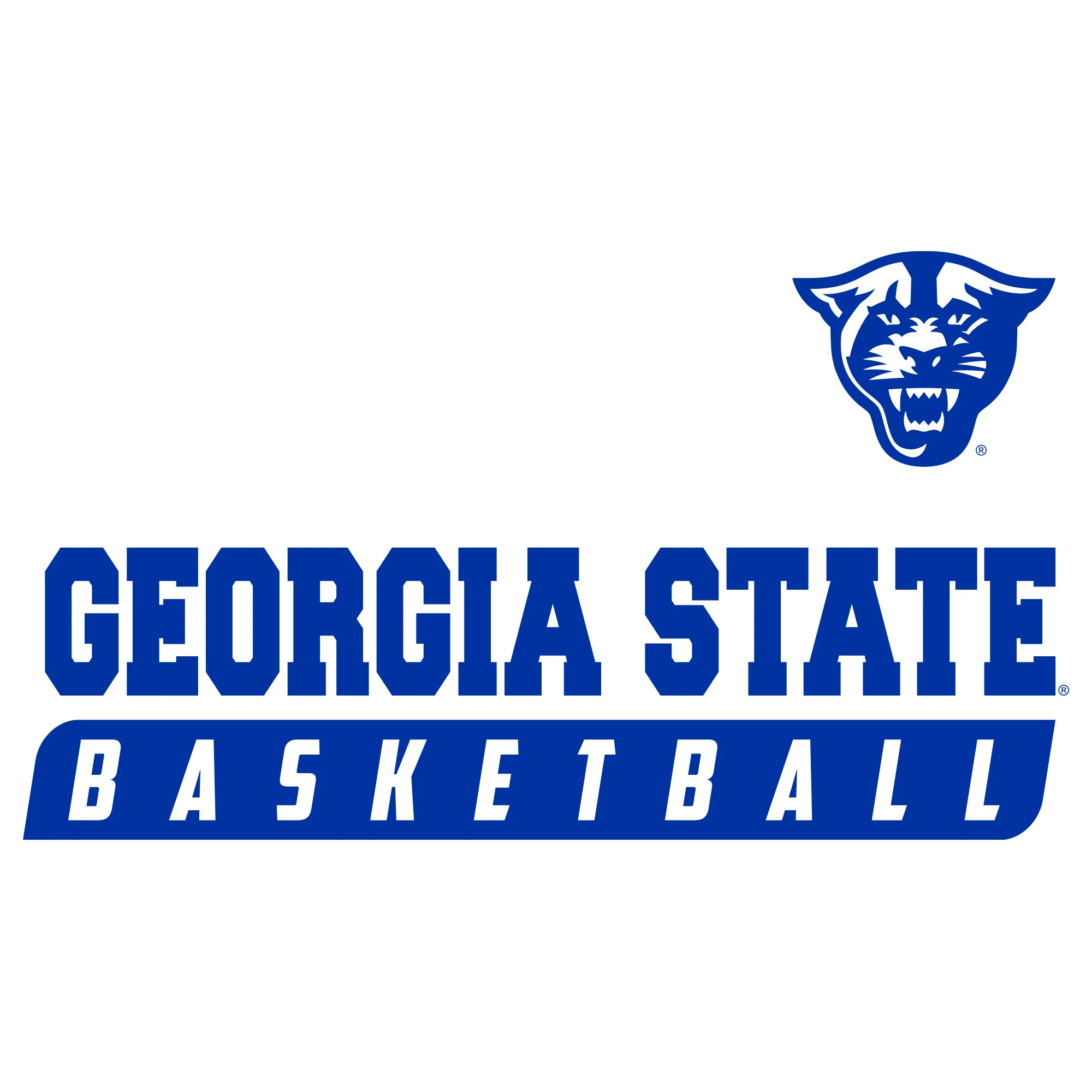 Georgia State University Panthers Basketball Slant Short Sleeve T Shirt - White - Image 2