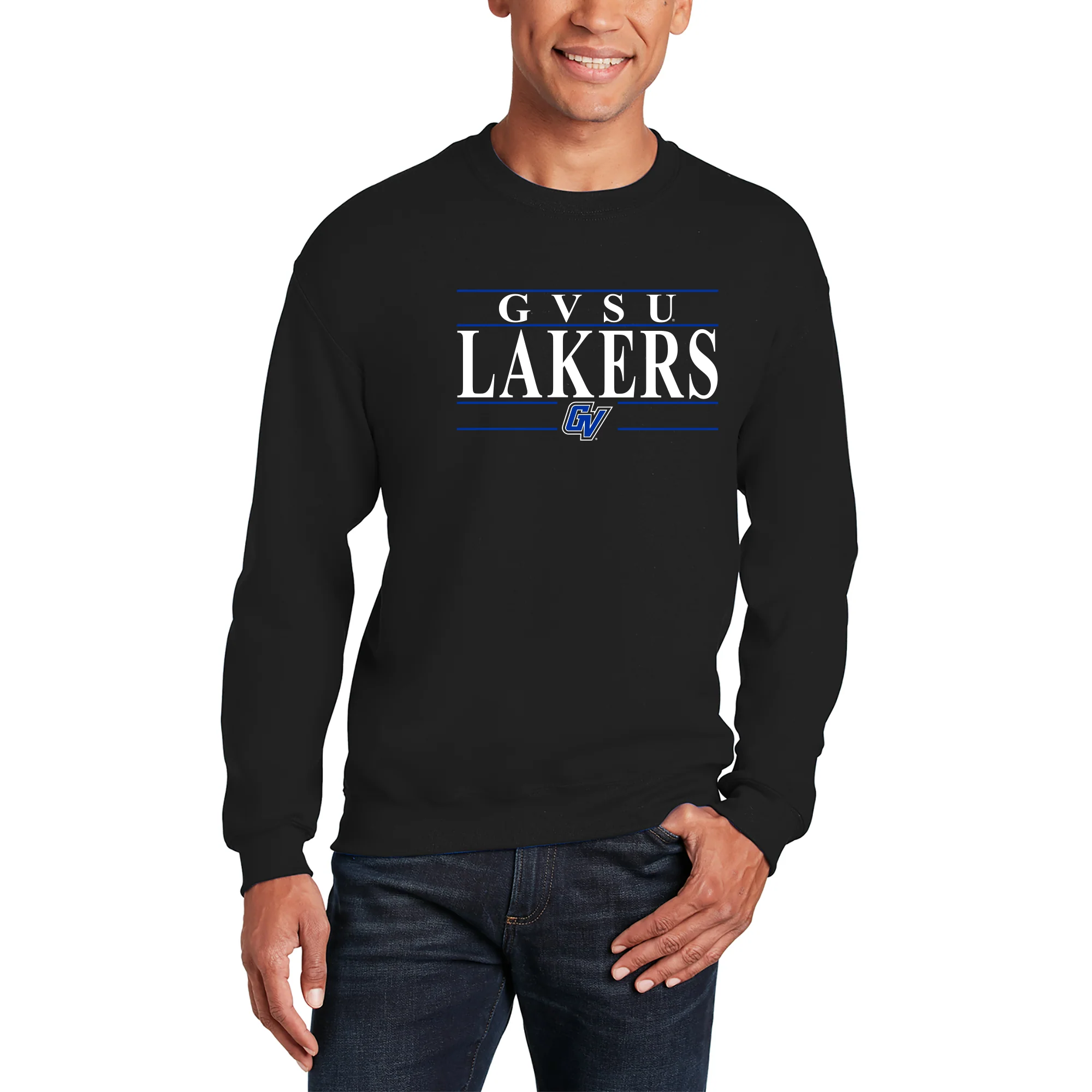 GVSU Headline Crewneck - Black - Image 3